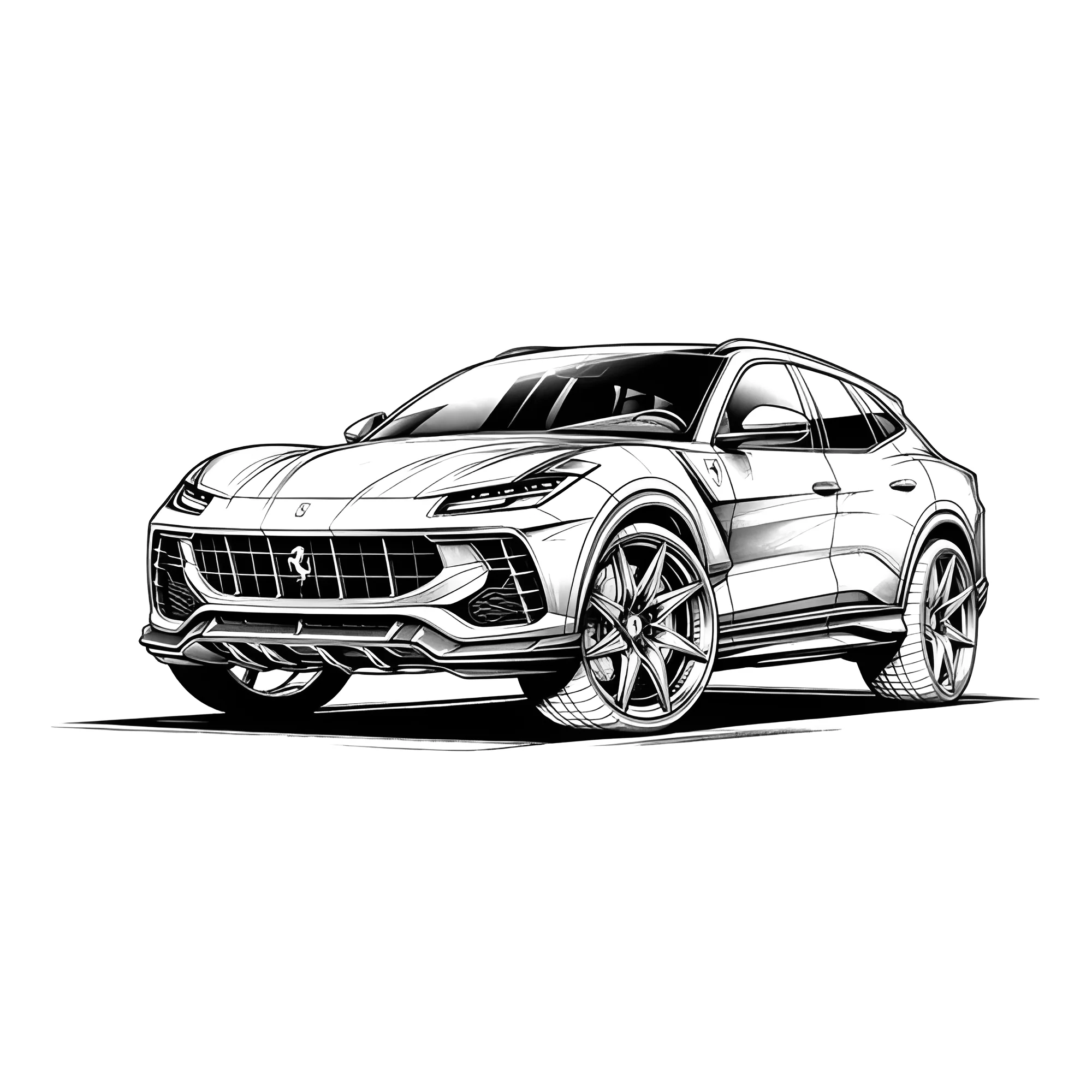 Новая Феррари Пуросанге №3803. Раскраски машины по маркам. Феррари Ferrari.