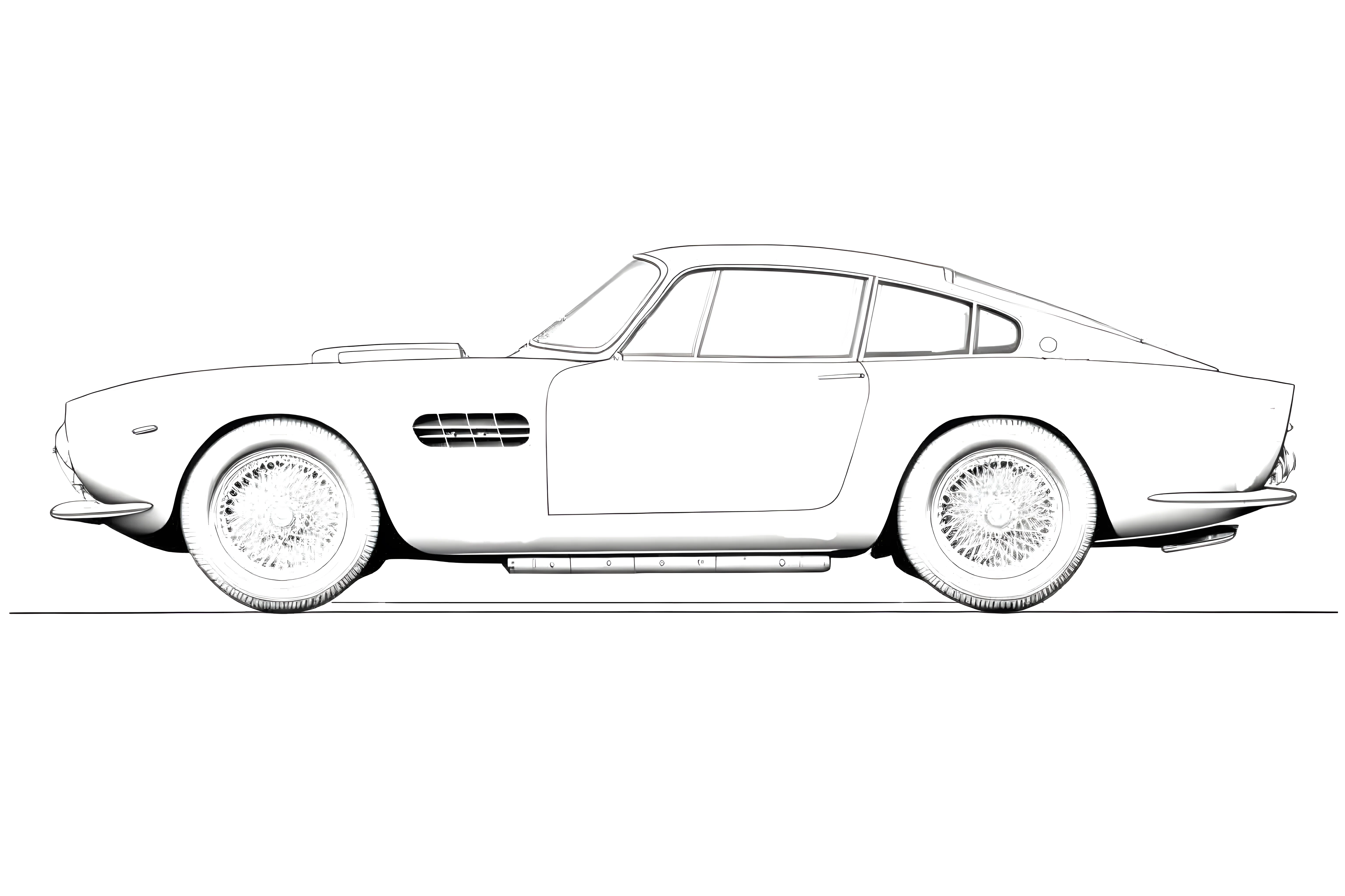 Ferrari 250 GT Berlinetta Lusso 1962 Рисунок-раскраска №3846. Раскраски машины по маркам. Феррари Ferrari.