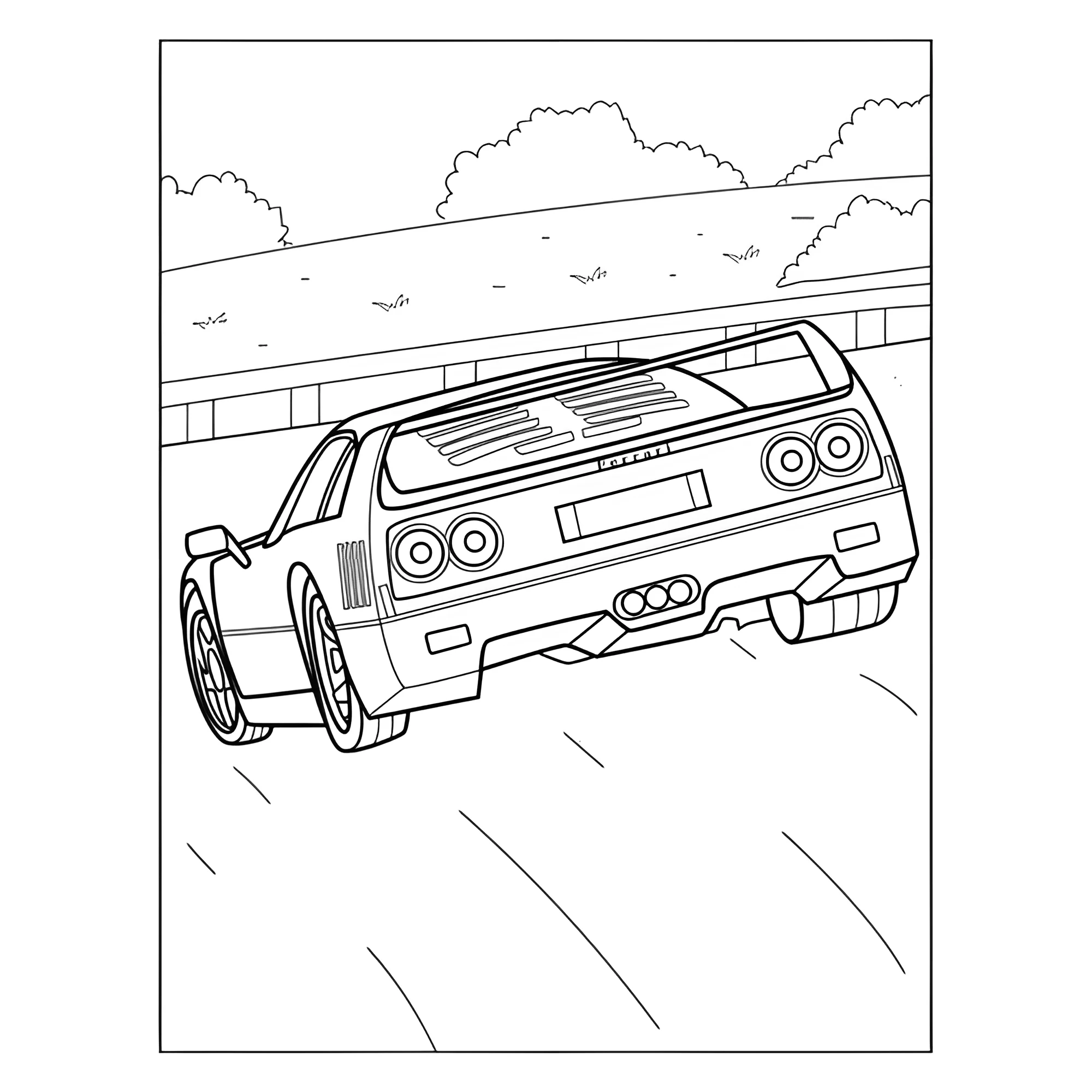 Ретро Феррари F40 №3822. Раскраски машины по маркам. Феррари Ferrari.