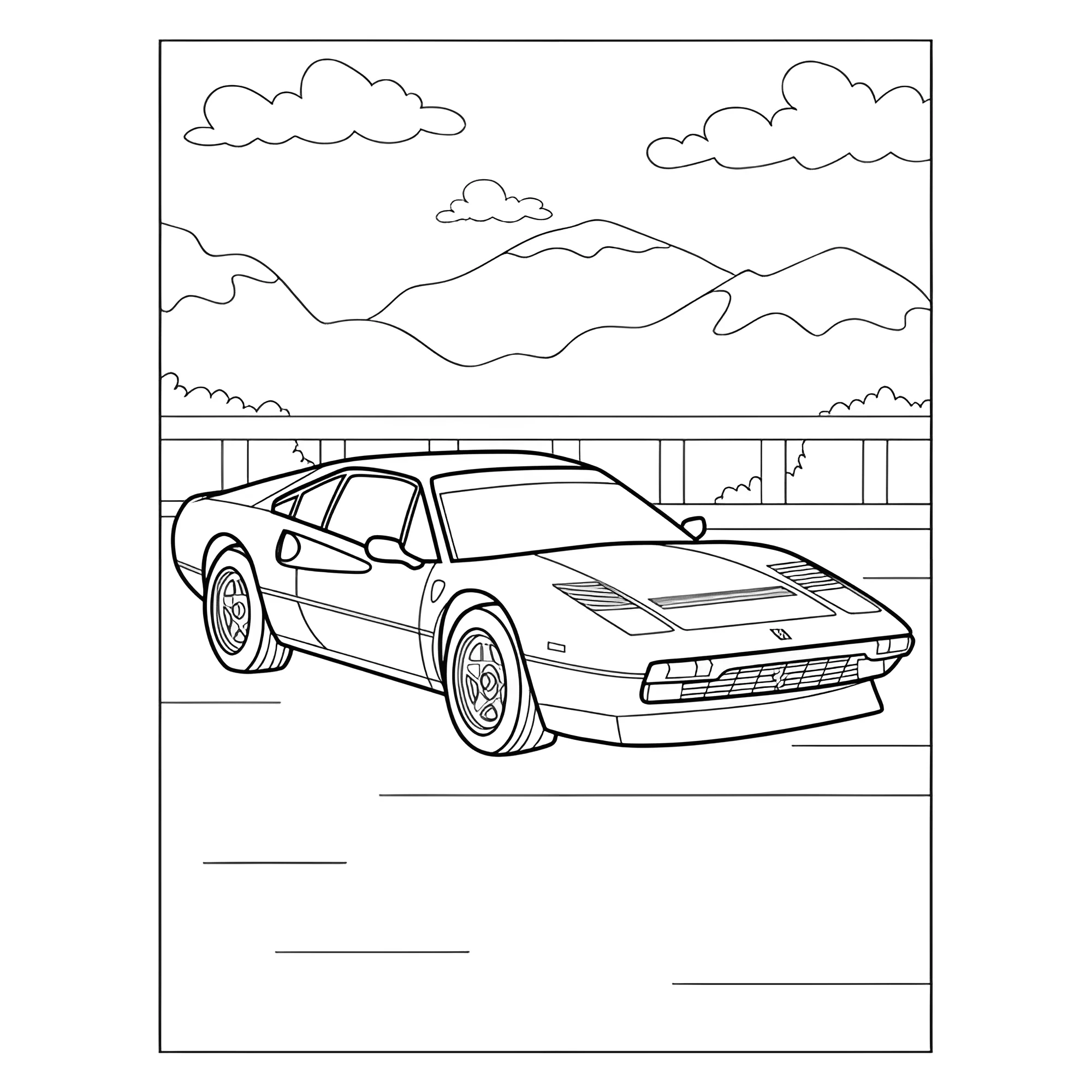 Ретро Феррари №3830. Раскраски машины по маркам. Феррари Ferrari.