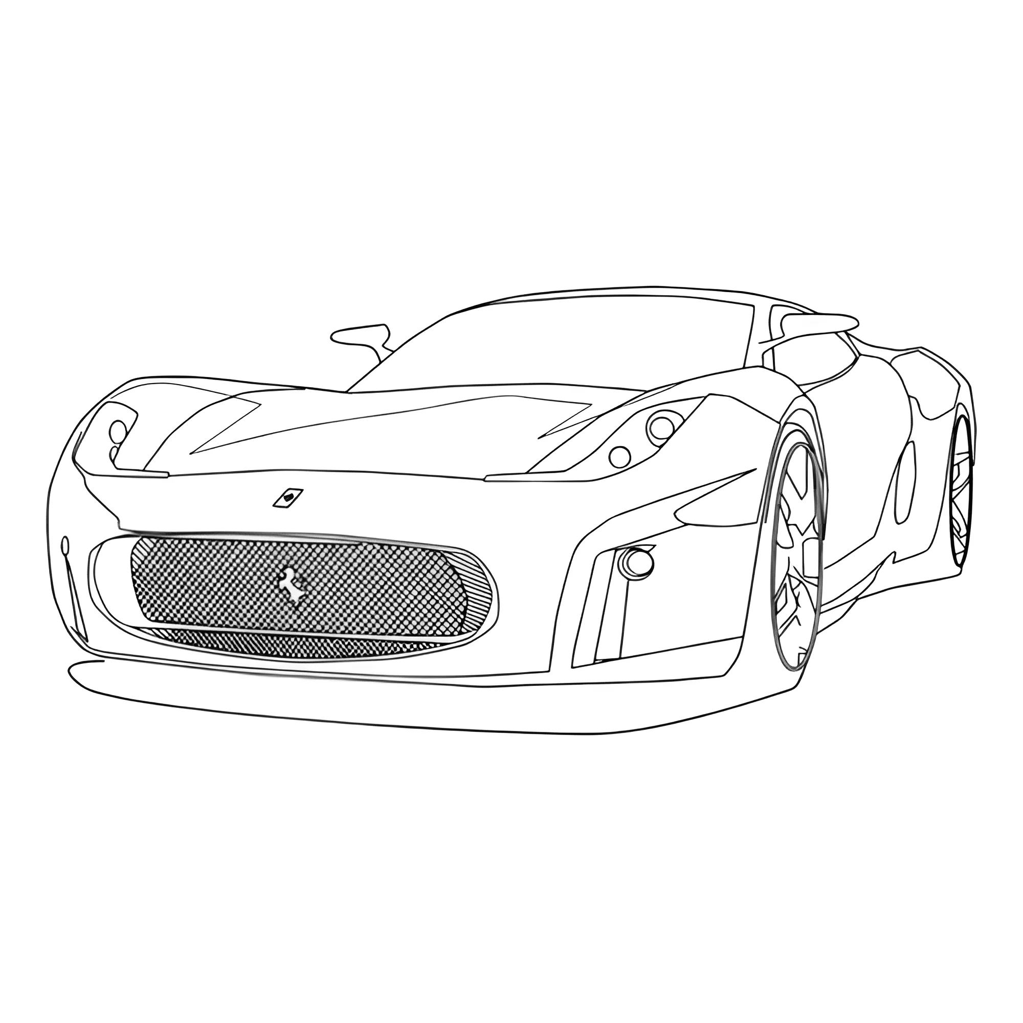 Современная машина Феррари №3814. Раскраски машины по маркам. Феррари Ferrari.