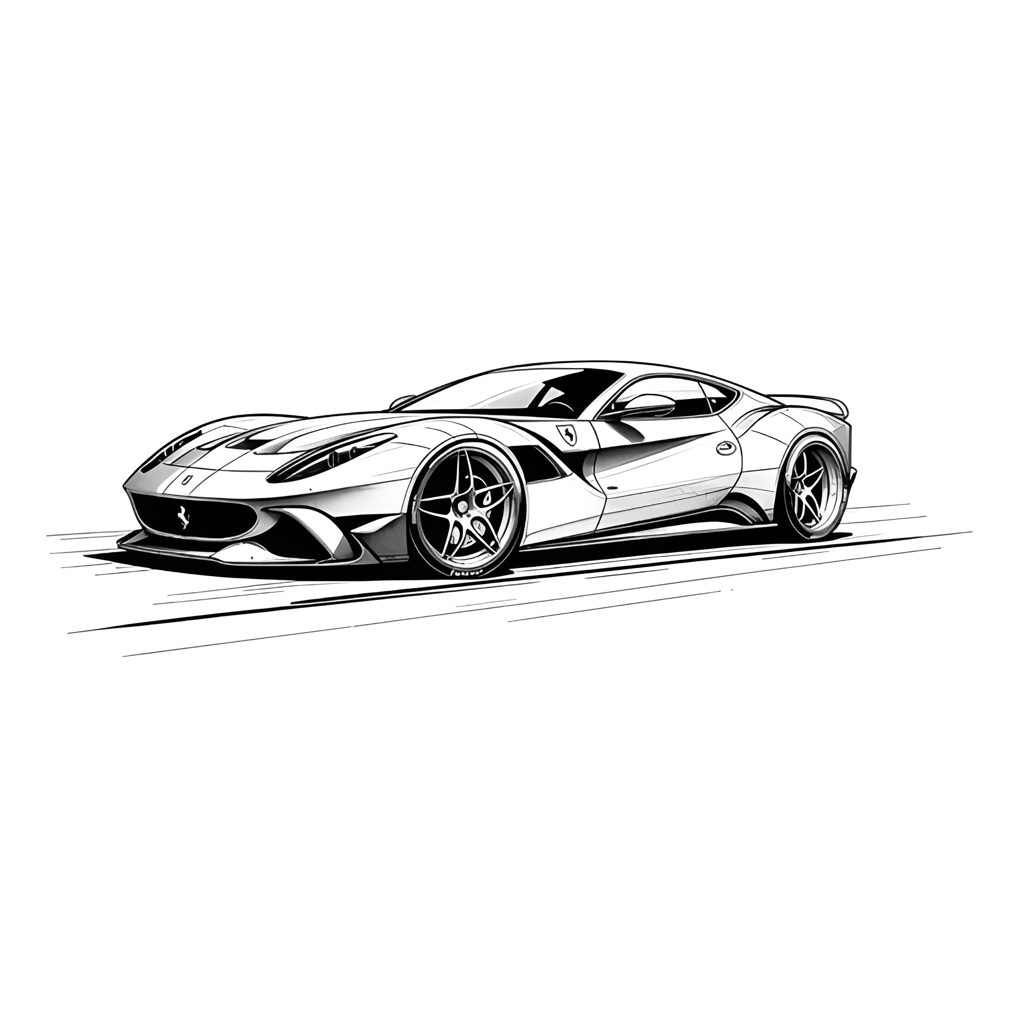 Спорт-кар Феррари Daytona SP3 №3813. Раскраски машины по маркам. Феррари Ferrari.