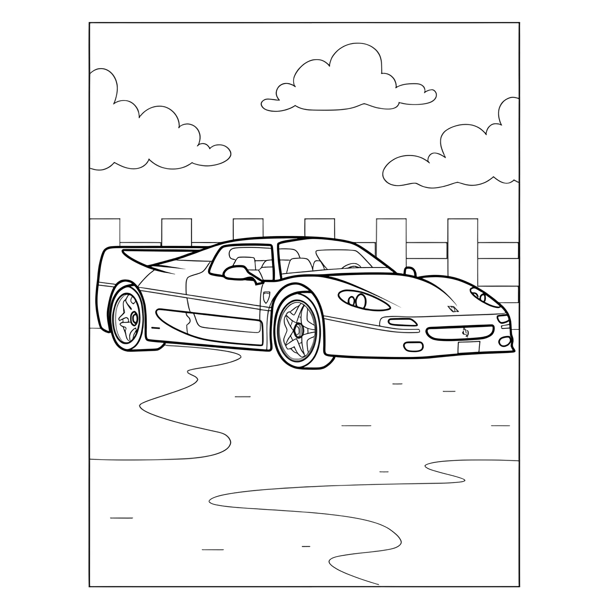 Винтажный Феррари F50 №3829. Раскраски машины по маркам. Феррари Ferrari.