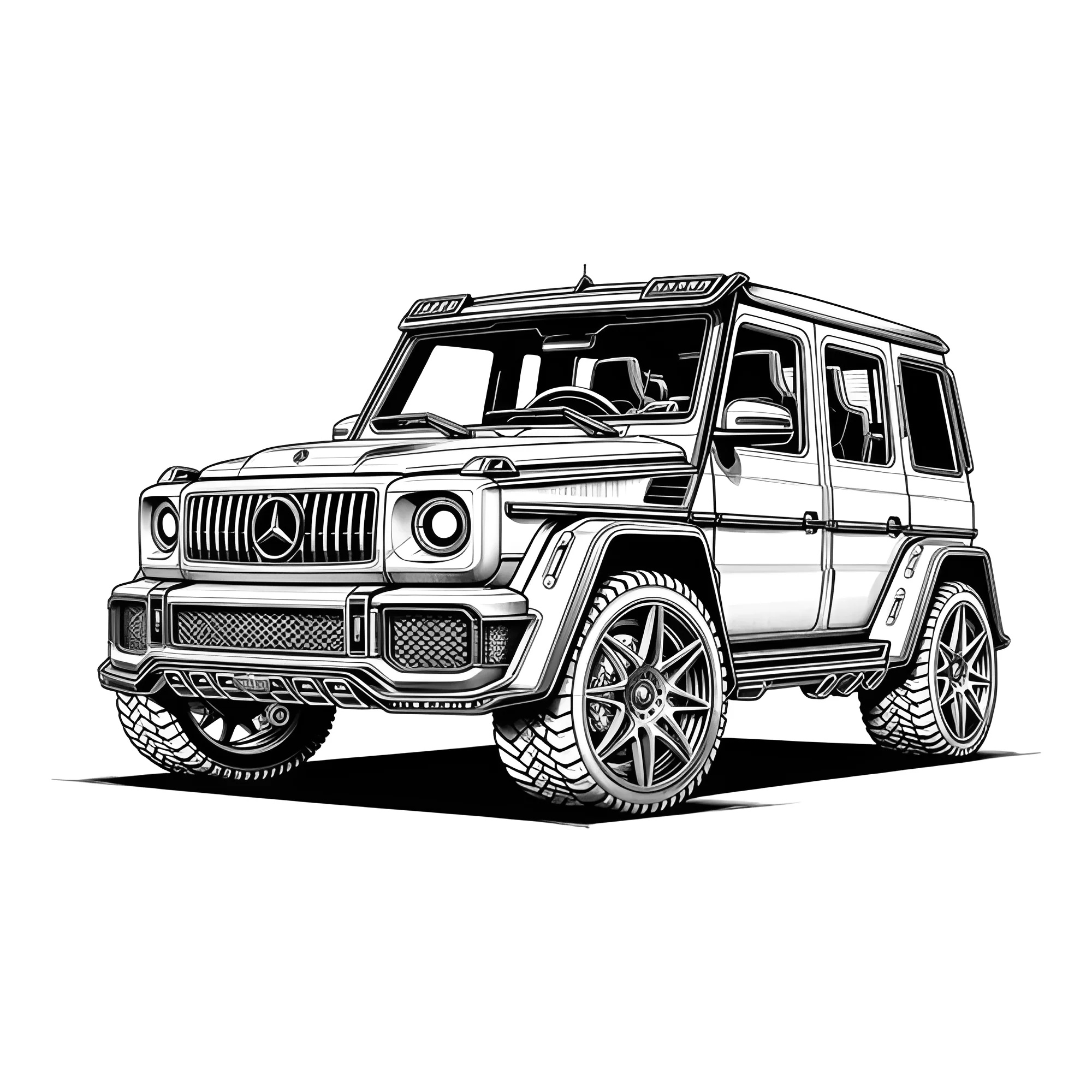 Мерседес Гелендваген G63 AMG Mansory P850 №4102. Раскраски машины по маркам. Гелендваген.