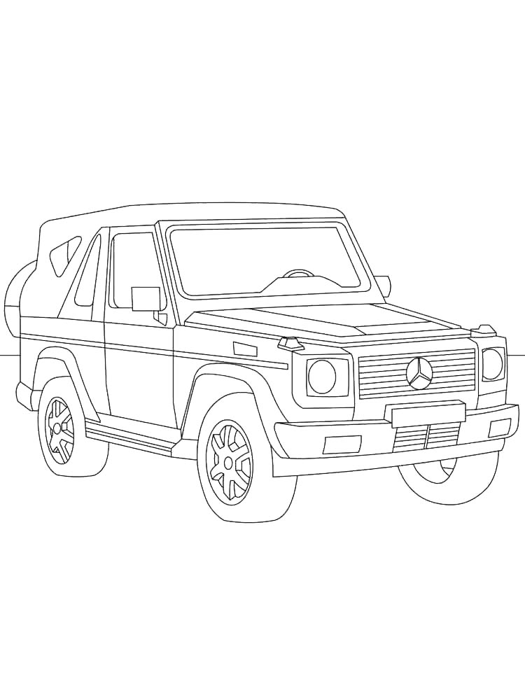Mercedes G class №4122. Раскраски машины по маркам. Гелендваген.