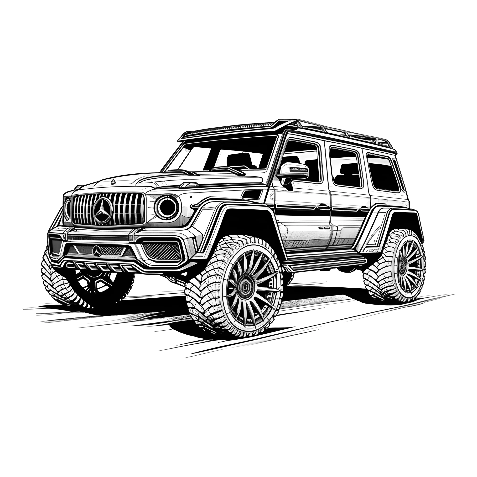 Внедорожник Гелендваген AMG G900 №4106. Раскраски машины по маркам. Гелендваген.