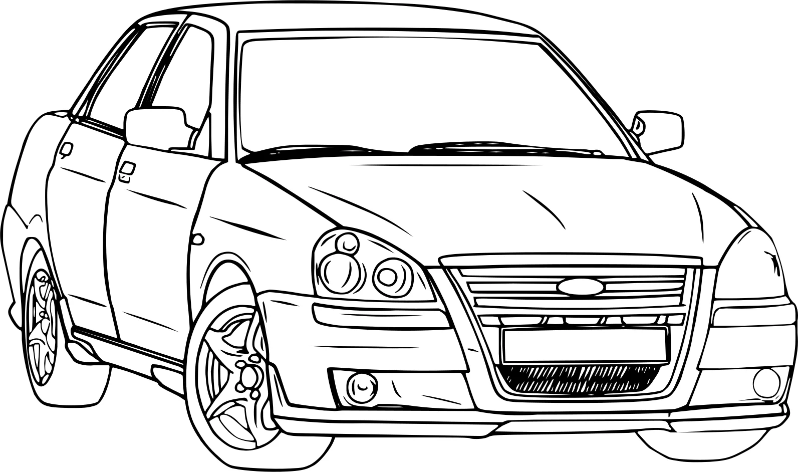 Раскраска ЛАДА Priora №3424. Раскраски машины по маркам. Лада (Жигули).