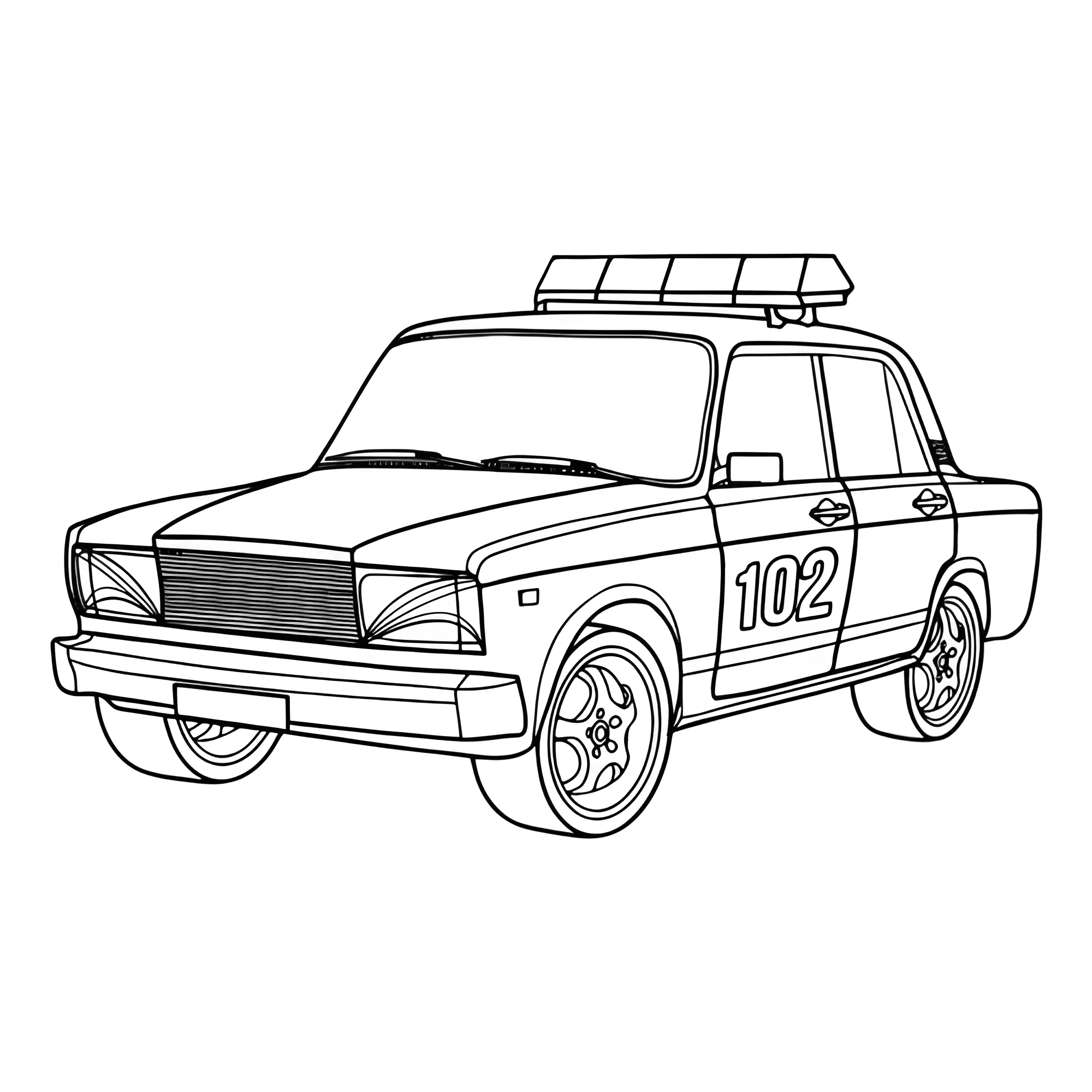 Полицейский ВАЗ-2107 №3365. Раскраски машины по маркам. Лада (Жигули).