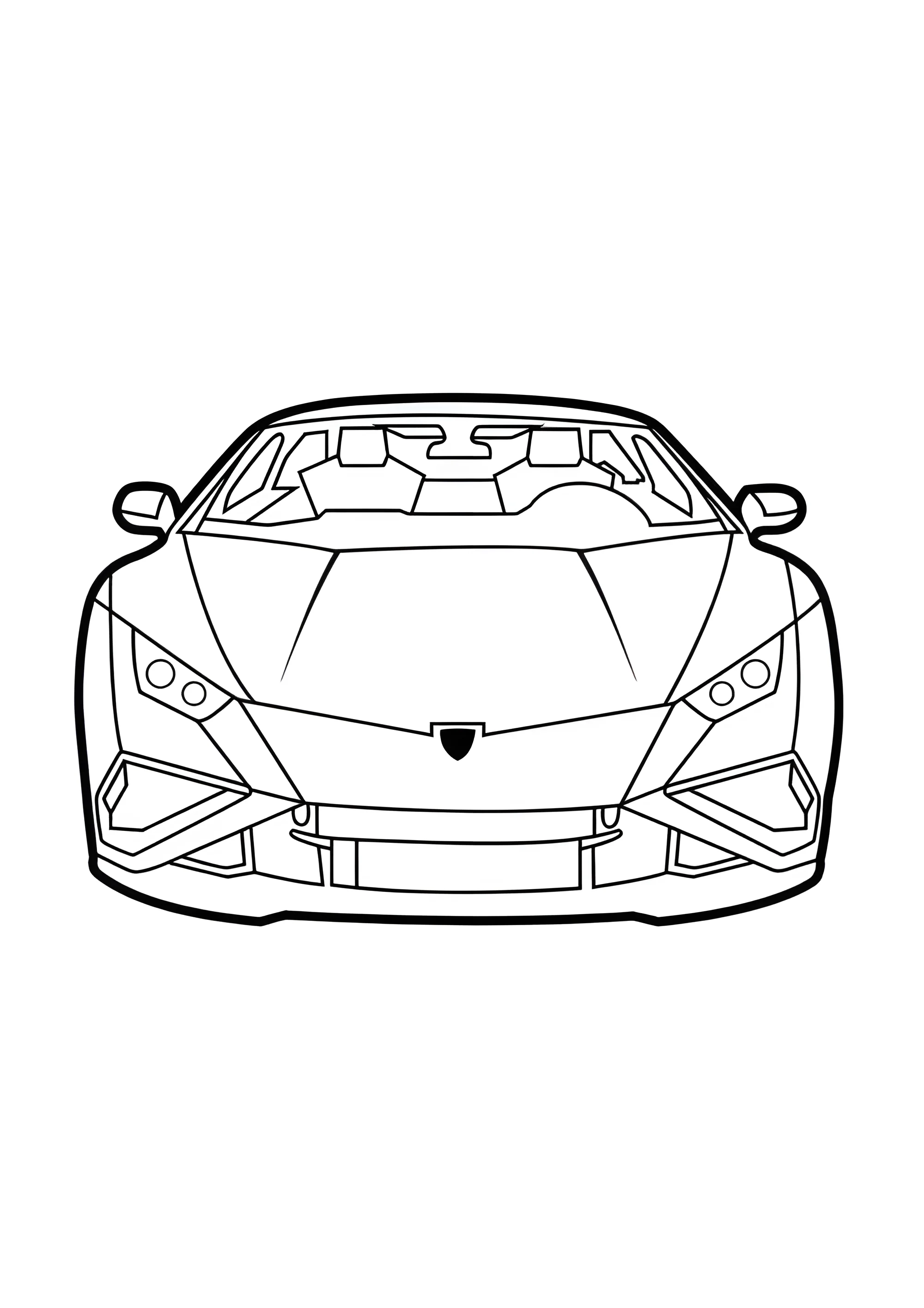 Ламба фронтальный рисунок №3766. Раскраски машины по маркам. Ламборджини Lamborghini.