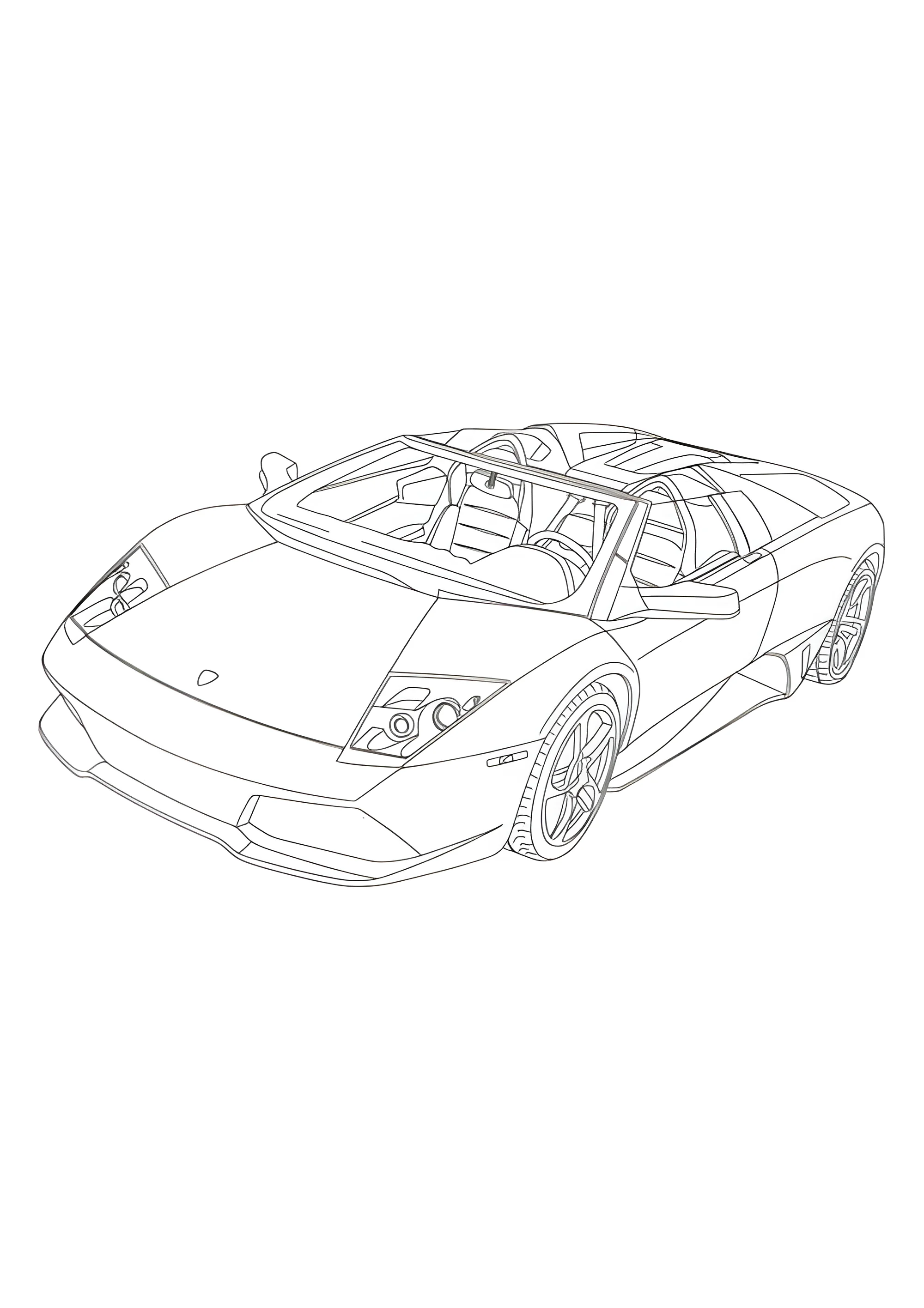Ламборгини кабриолет №3785. Раскраски машины по маркам. Ламборджини Lamborghini.
