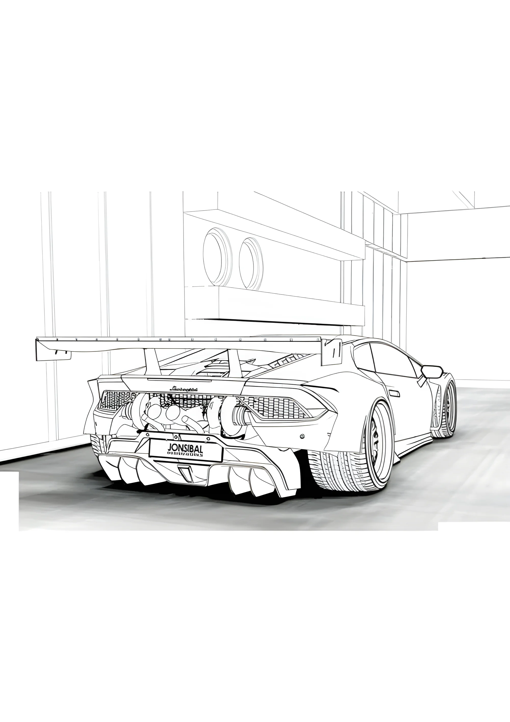 Ламборгини в гараже №3769. Раскраски машины по маркам. Ламборджини Lamborghini.