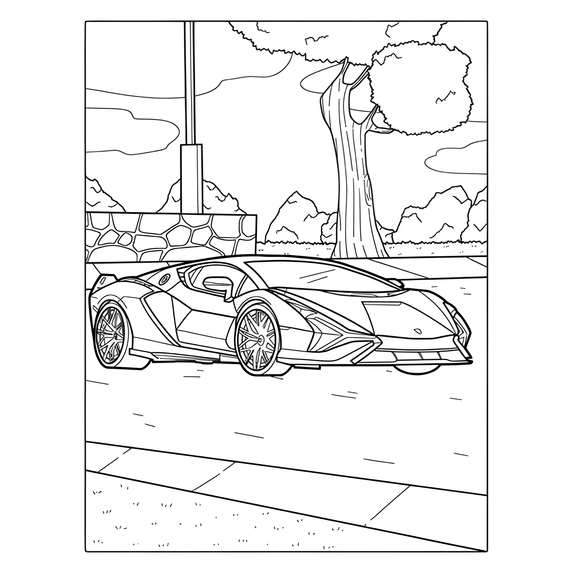 Детализированный Ламборгини Aventador №3703. Раскраски машины по маркам. Ламборджини Lamborghini.