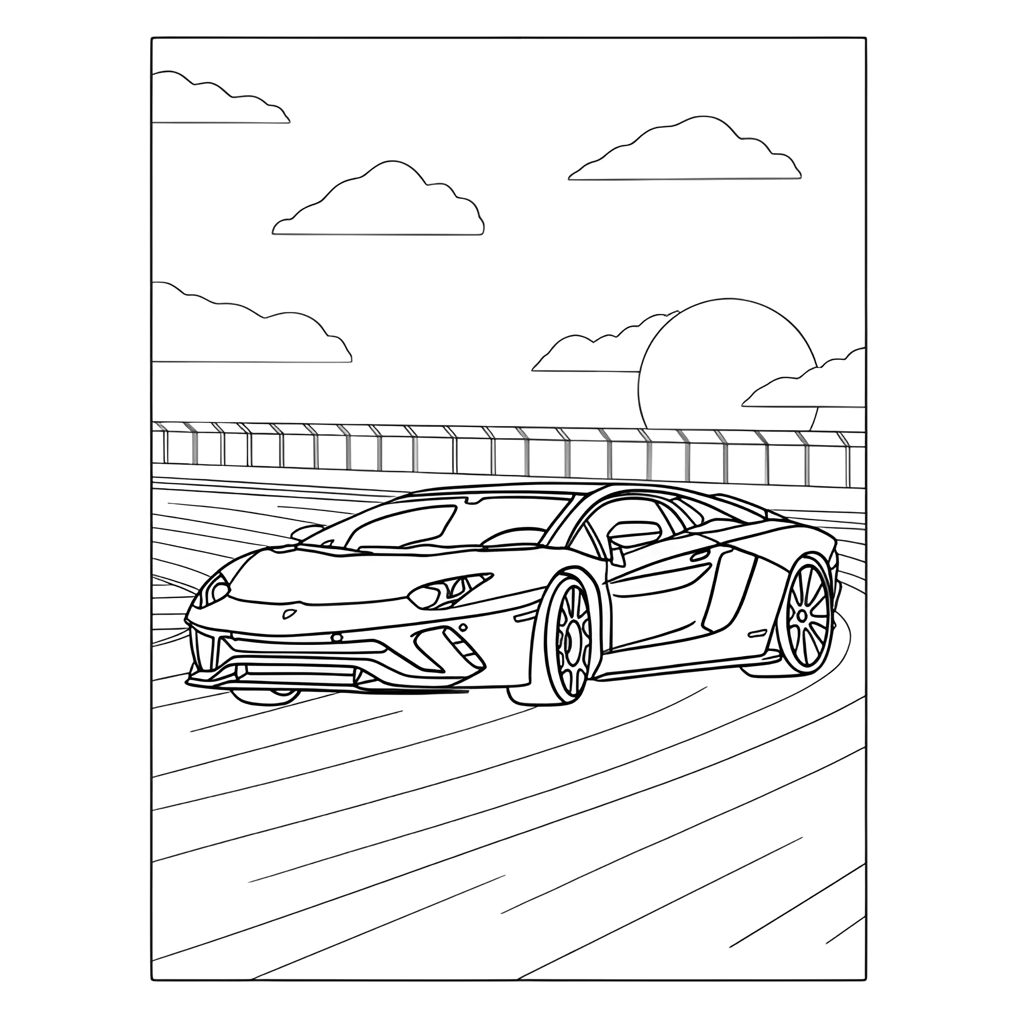 Гоночный Ламборгини №3692. Раскраски машины по маркам. Ламборджини Lamborghini.