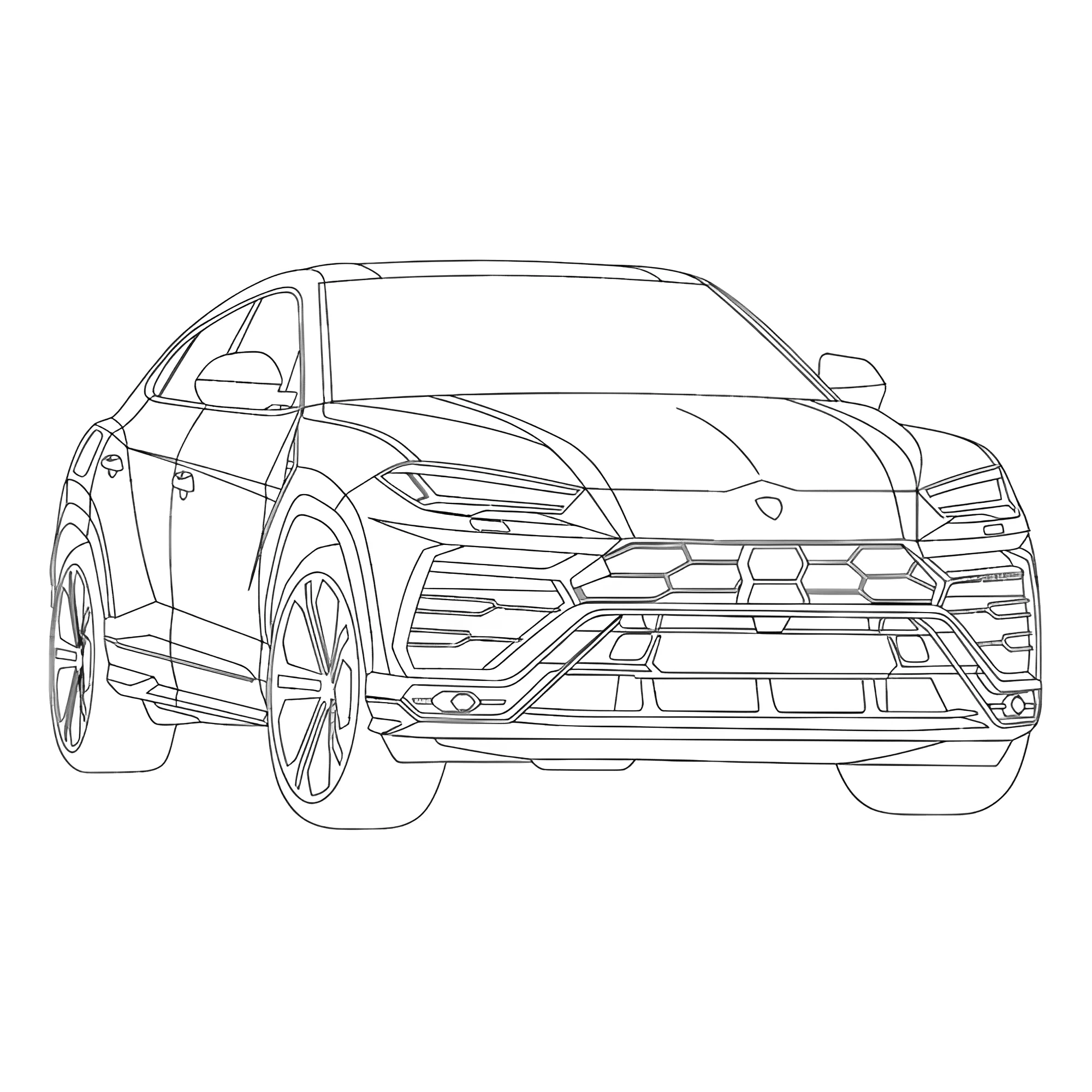 Ламборгини Urus №3695. Раскраски машины по маркам. Ламборджини Lamborghini.