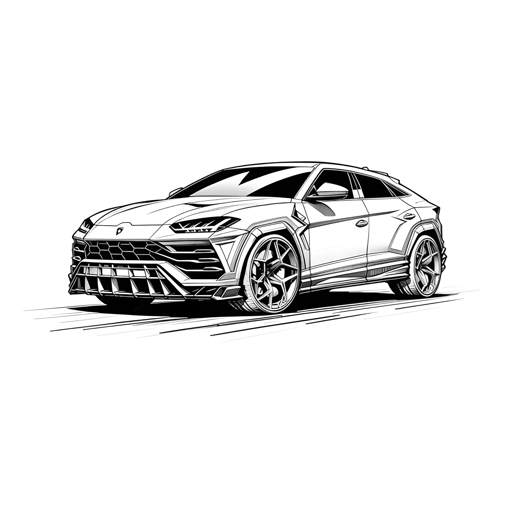 Ламборгини Урус №3682. Раскраски машины по маркам. Ламборджини Lamborghini.