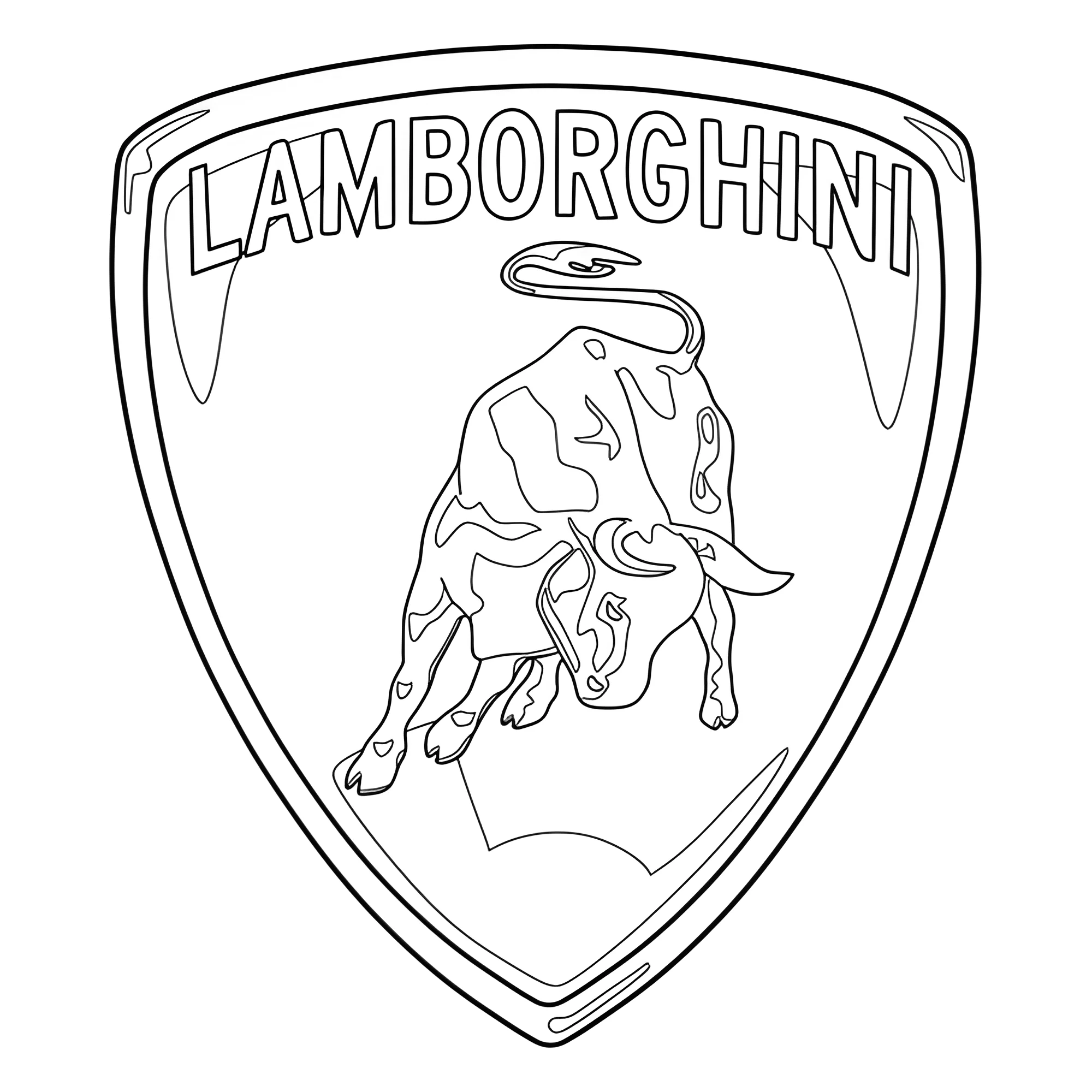 Логотип Ламборгини №3690. Раскраски машины по маркам. Ламборджини Lamborghini.