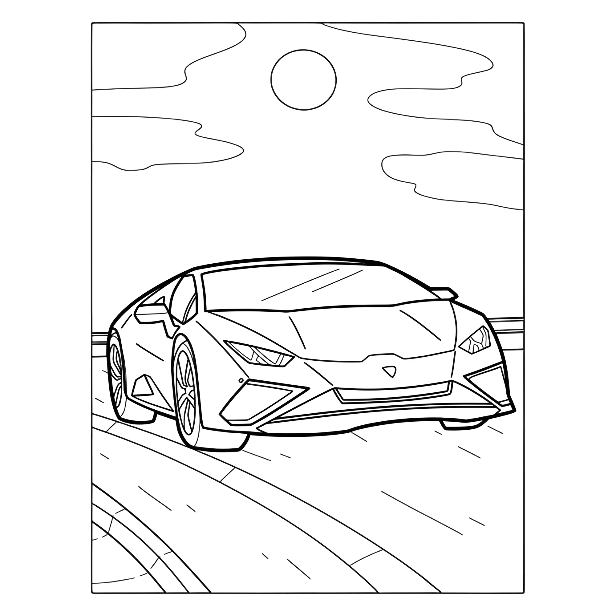 Простой Ламборгини №3696. Раскраски машины по маркам. Ламборджини Lamborghini.