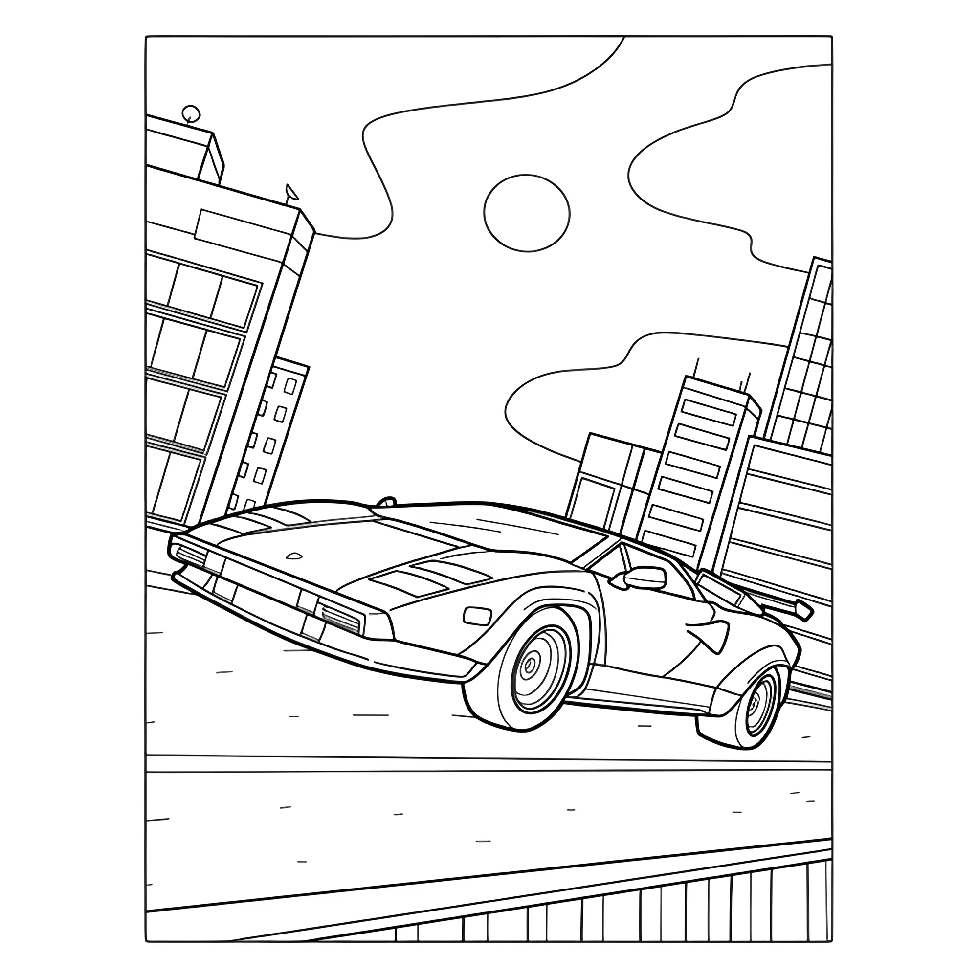 Ретро Ламборгини Countach №3711. Раскраски машины по маркам. Ламборджини Lamborghini.