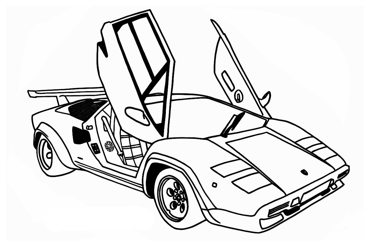 Countach №3718. Раскраски машины по маркам. Ламборджини Lamborghini.