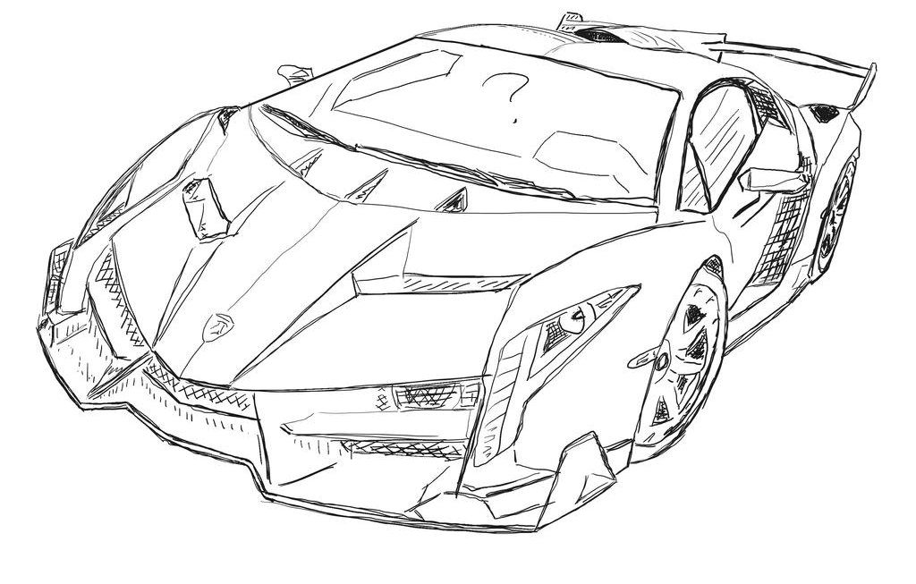 Veneno №3716. Раскраски машины по маркам. Ламборджини Lamborghini.