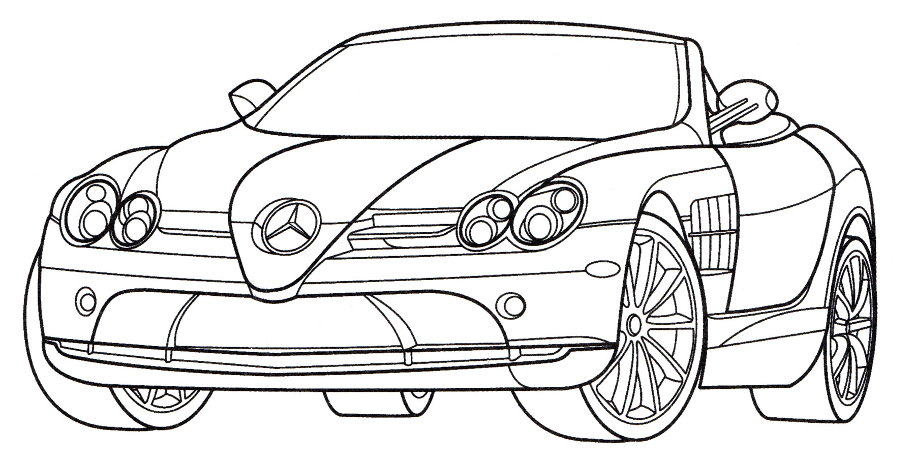 Mercedes SLR 722S Roadster №4057. Раскраски машины по маркам. Мерседес.