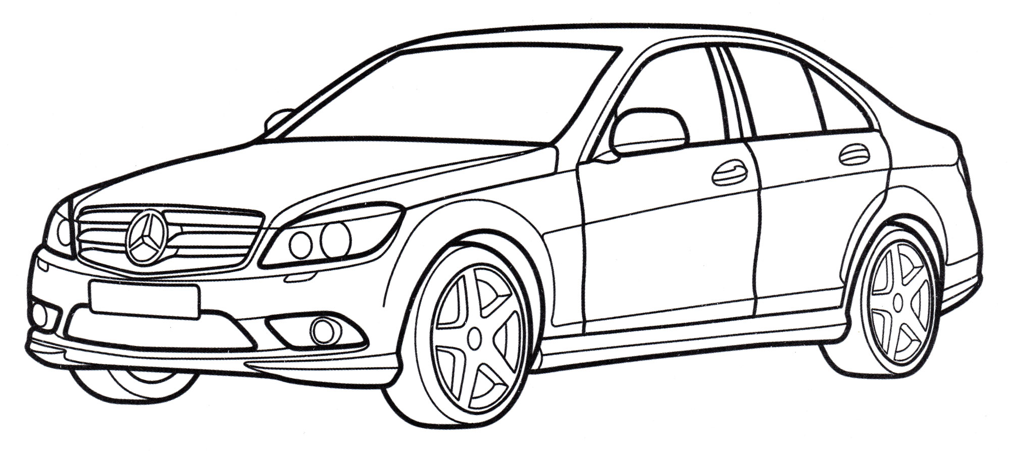 Mercedes C-class №4060. Раскраски машины по маркам. Мерседес.