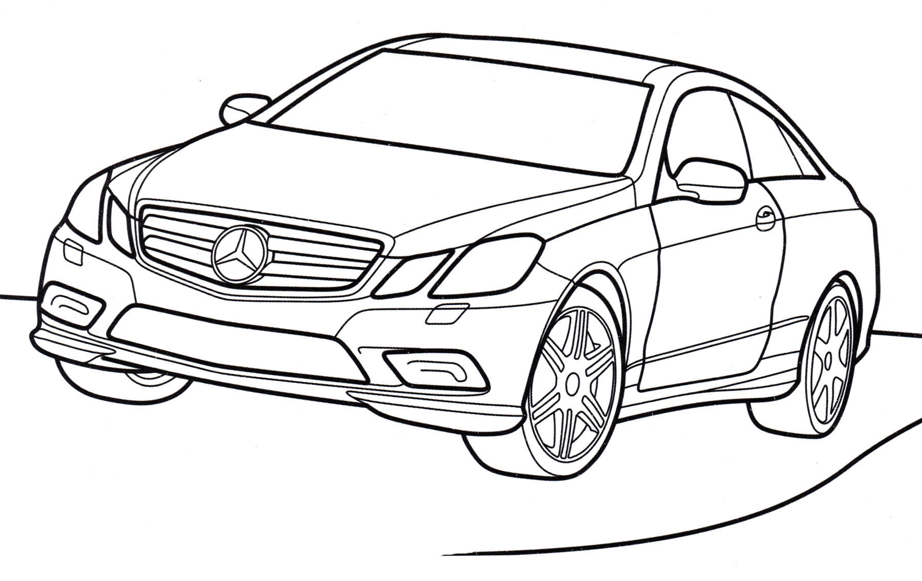 Mercedes E-class №4061. Раскраски машины по маркам. Мерседес.