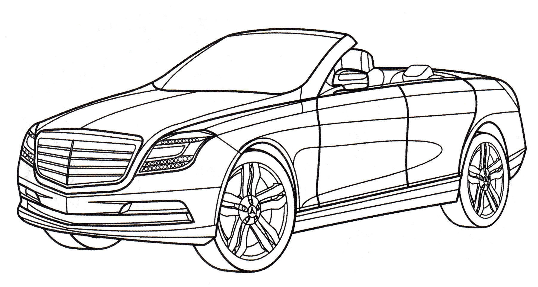 Mercedes Ocean Drive №4065. Раскраски машины по маркам. Мерседес.