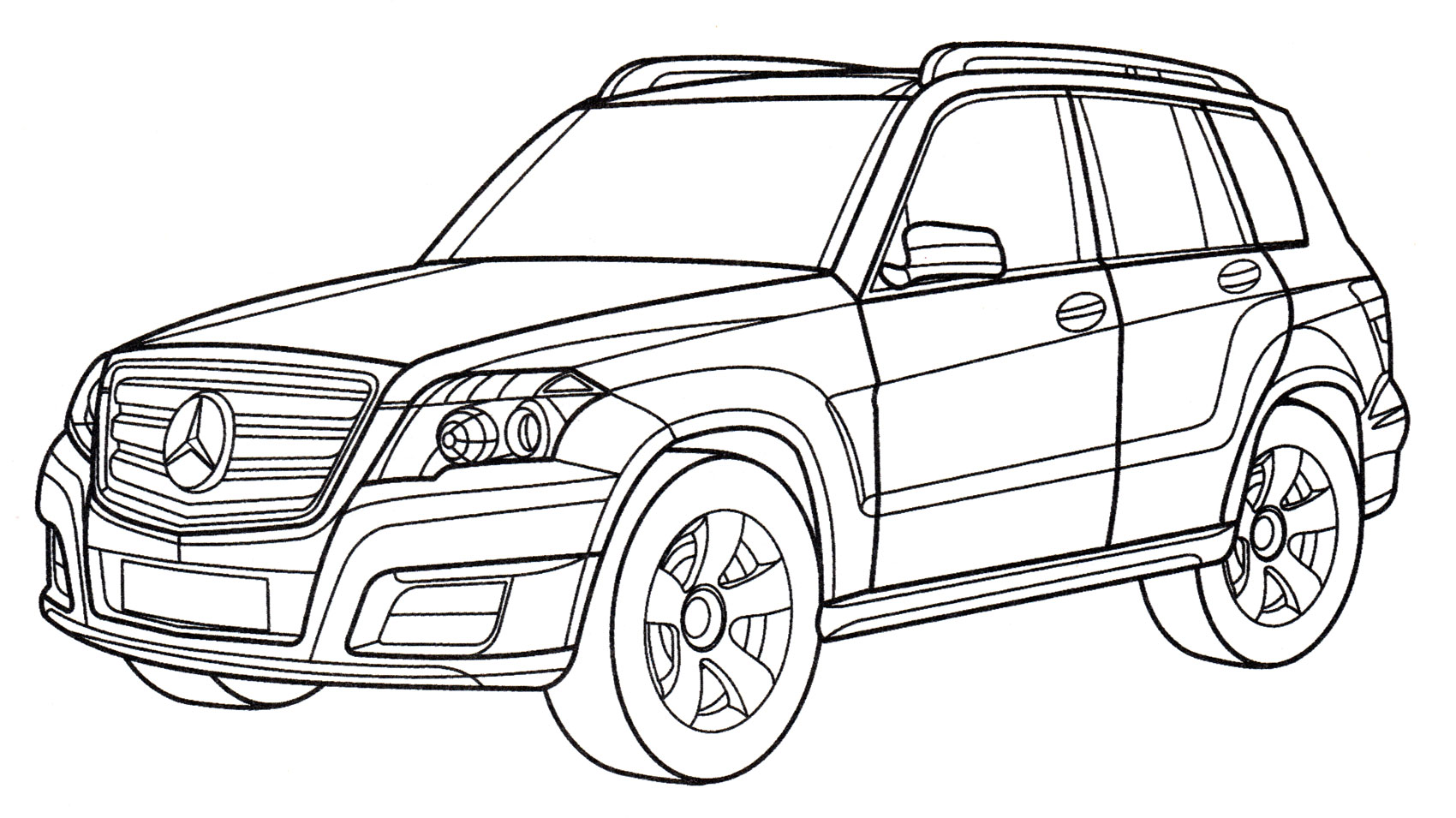 Mercedes GLK 350 №4067. Раскраски машины по маркам. Мерседес.