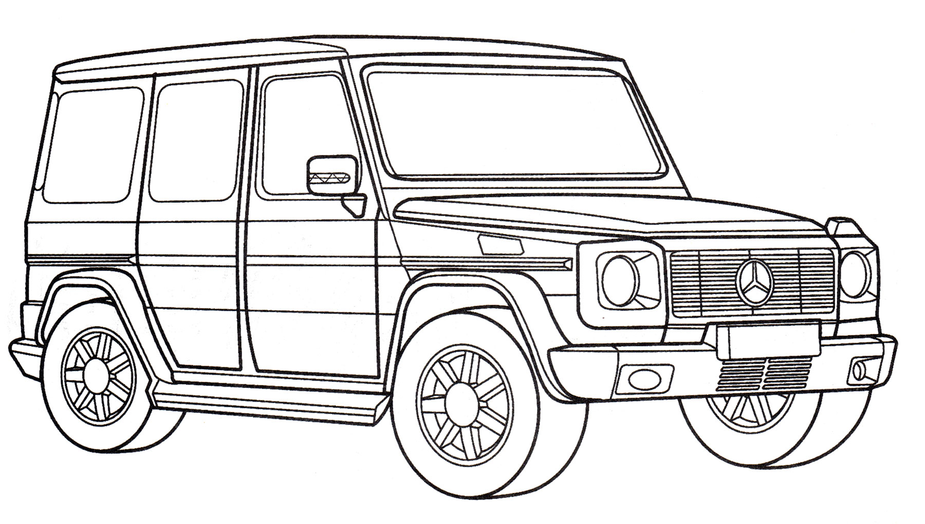 Mercedes G 55 AMG №4070. Раскраски машины по маркам. Мерседес.