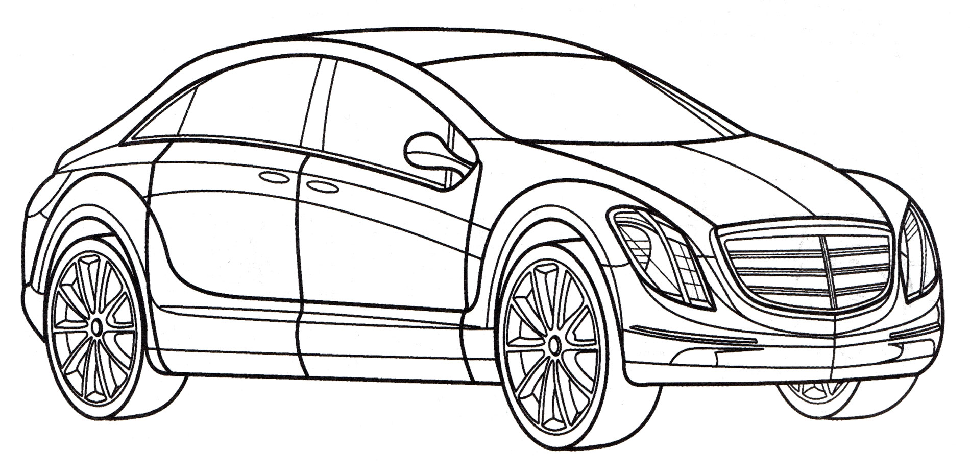 Mercedes F700 №4071. Раскраски машины по маркам. Мерседес.