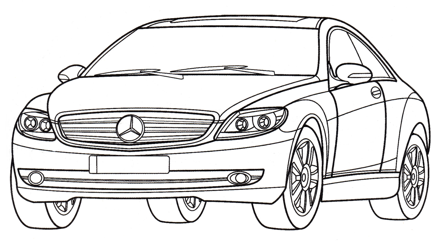 Mercedes CL 550 Sport №4074. Раскраски машины по маркам. Мерседес.