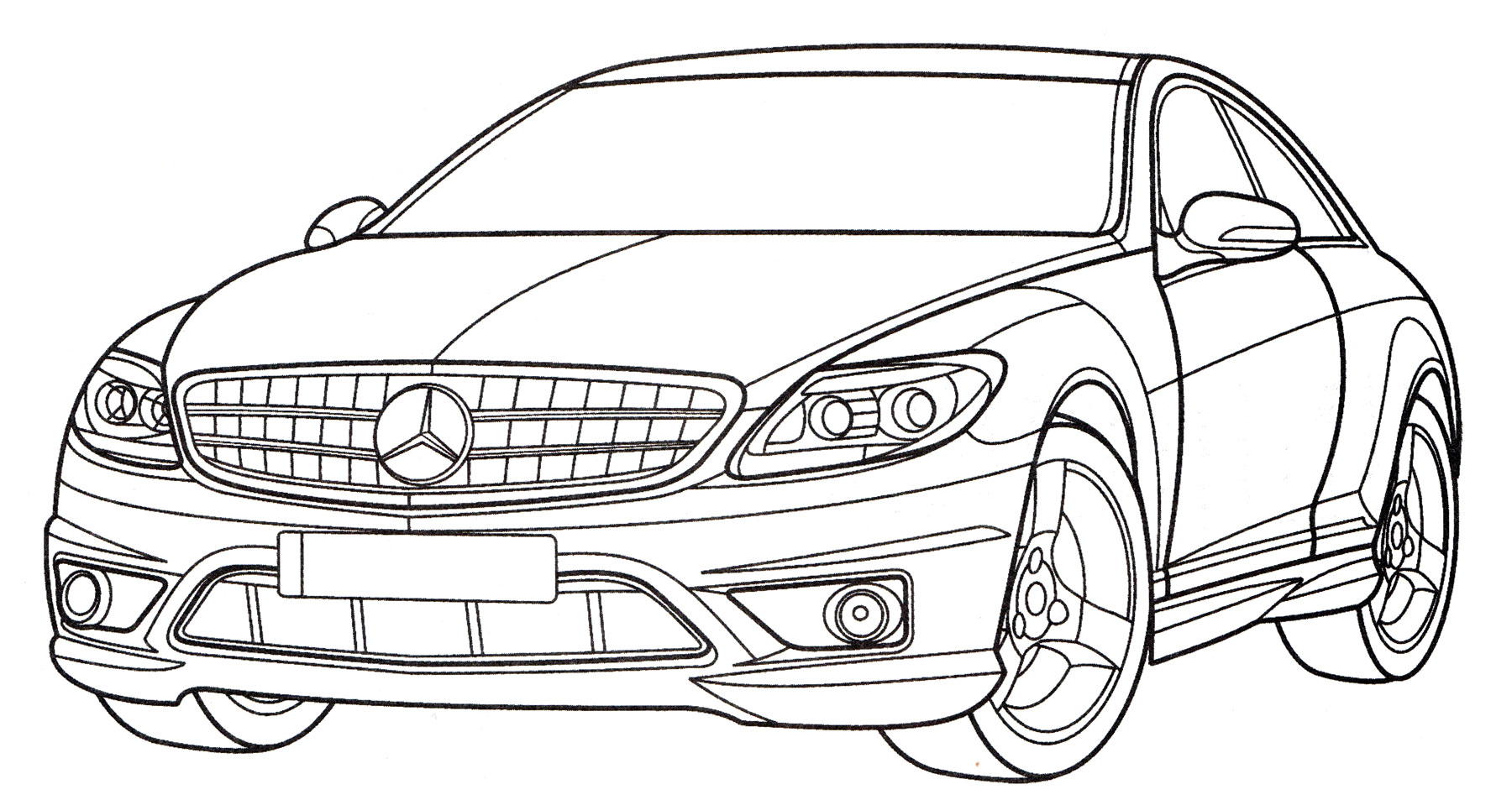 Mercedes CL65 AMG №4075. Раскраски машины по маркам. Мерседес.