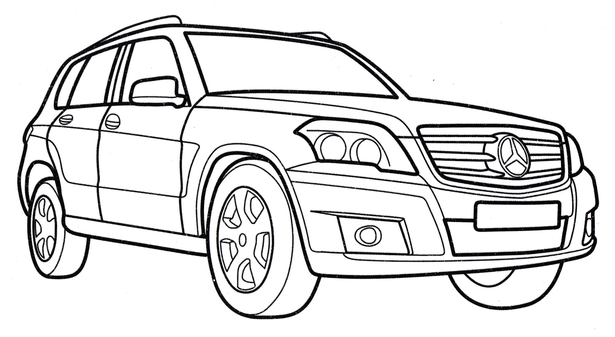 Mercedes GLK-class №4082. Раскраски машины по маркам. Мерседес.