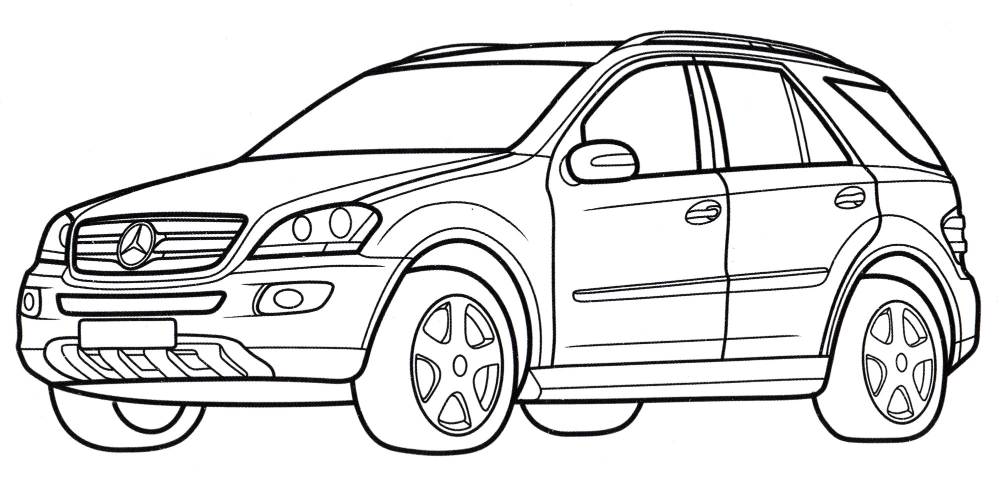 Mercedes M-class №4083. Раскраски машины по маркам. Мерседес.