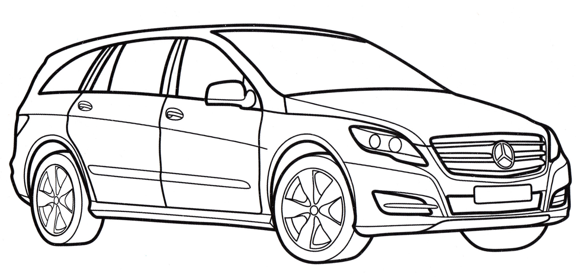 Mercedes R-class №4084. Раскраски машины по маркам. Мерседес.