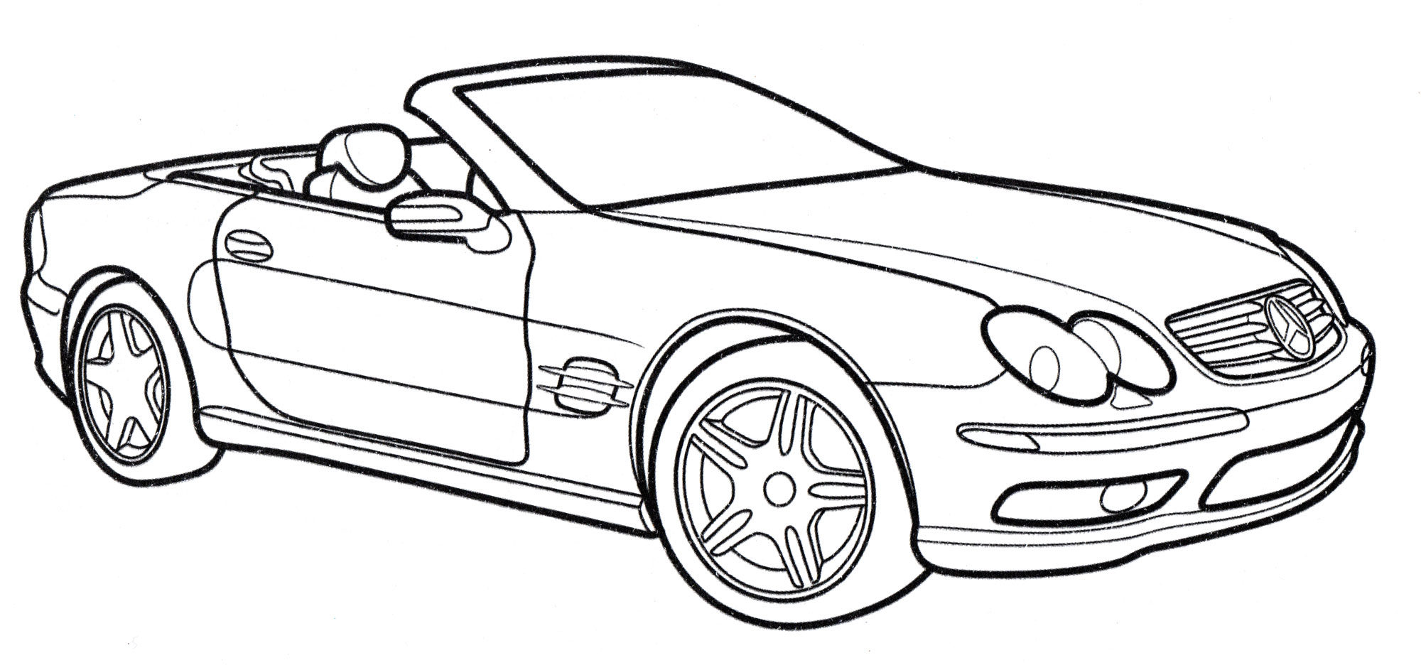 Mercedes SL-class №4085. Раскраски машины по маркам. Мерседес.