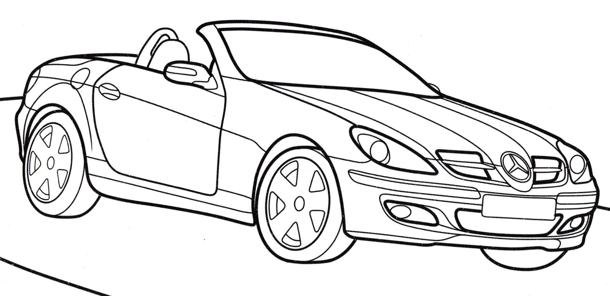 Mercedes SLK №4087. Раскраски машины по маркам. Мерседес.