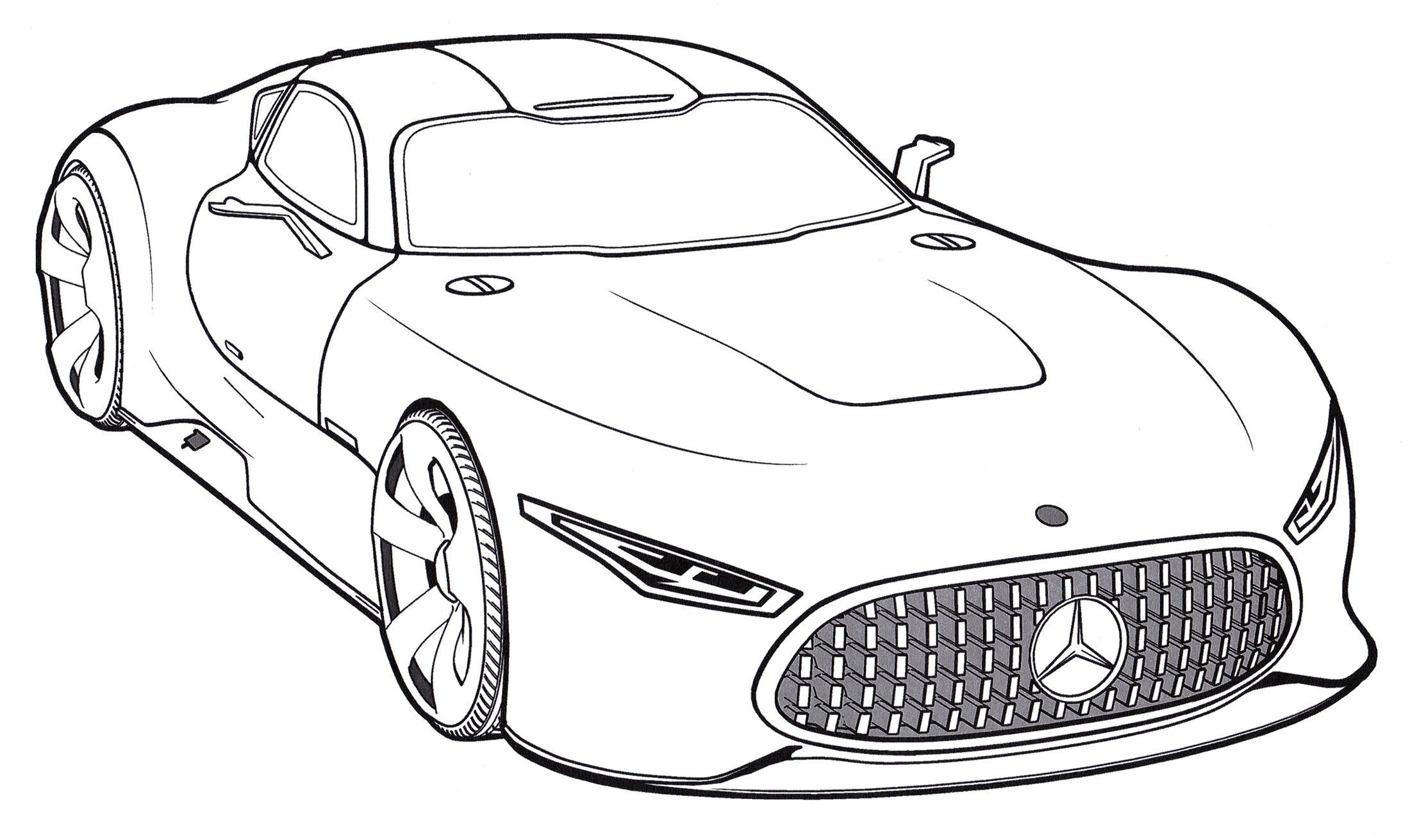 Mercedes AMG Vision Gran Turismo №4089. Раскраски машины по маркам. Мерседес.