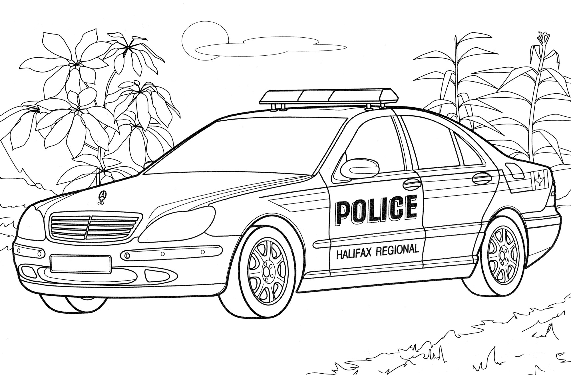 Полицейский Mercedes Канада №4091. Раскраски машины по маркам. Мерседес.