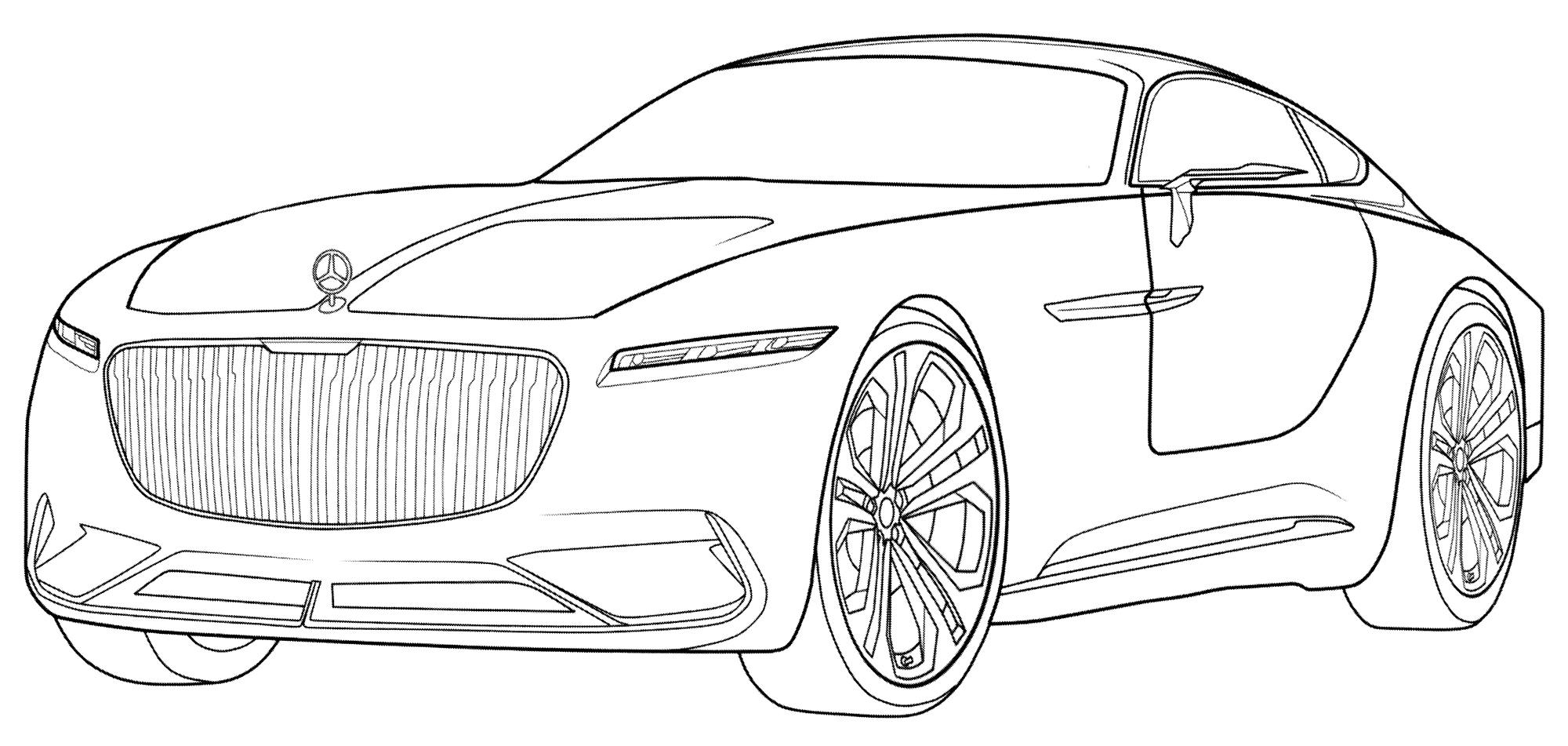 Mercedes Maybach Vision 6 №4094. Раскраски машины по маркам. Мерседес.