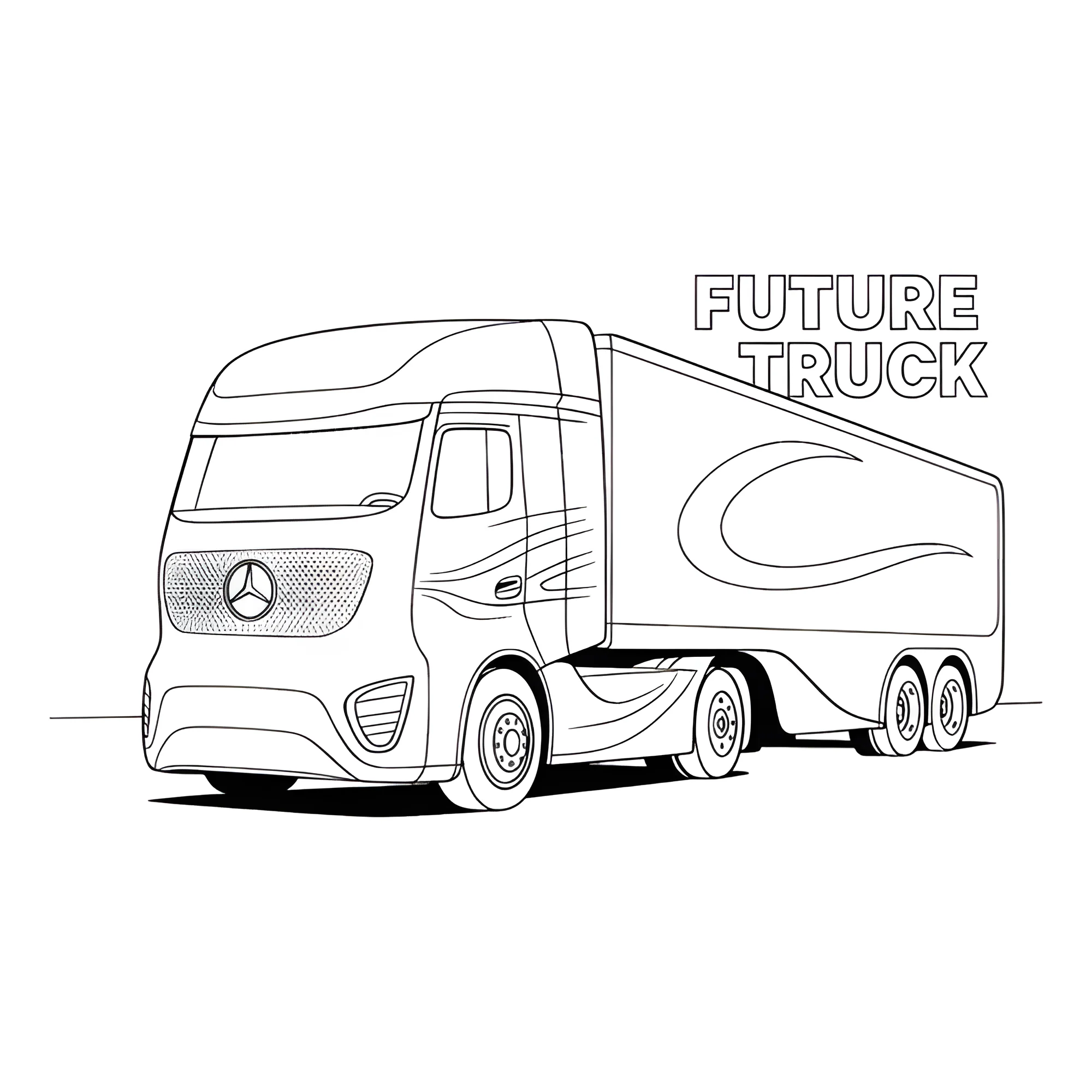 Фура Мерседес Future Truck №3942. Раскраски машины по маркам. Мерседес.