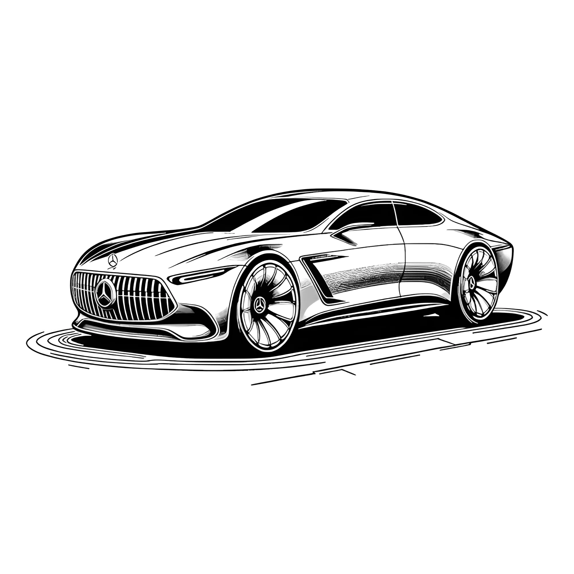 Концепт-кар Мерседес Maybach Vision 6 №3981. Раскраски машины по маркам. Мерседес.
