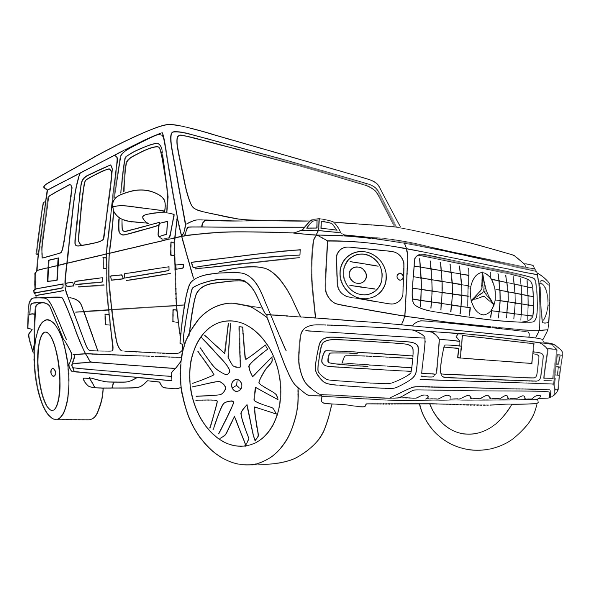 Красивый Гелик AMG G63 №3966. Раскраски машины по маркам. Мерседес.