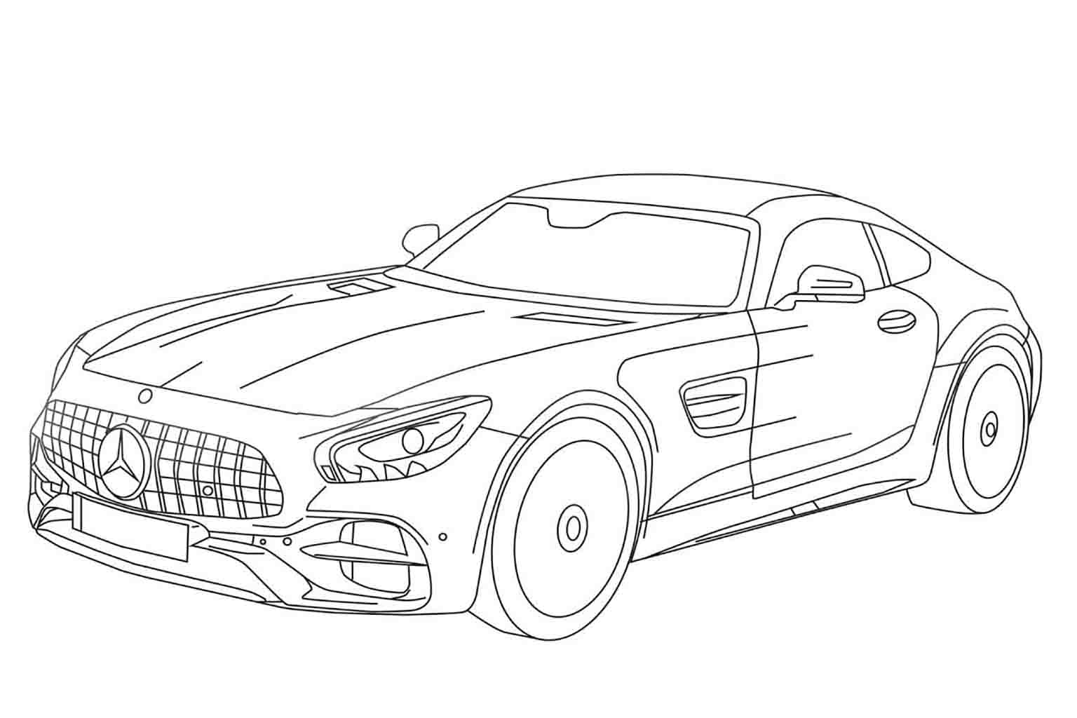 Mercedes AMG GT №4055. Раскраски машины по маркам. Мерседес.