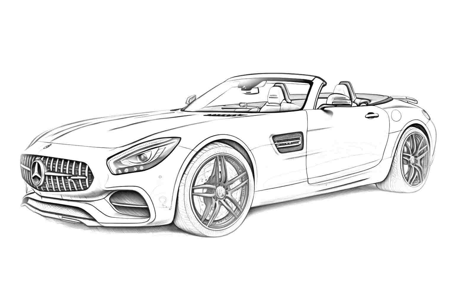 Mercedes Benz AMG GT-C №4028. Раскраски машины по маркам. Мерседес.