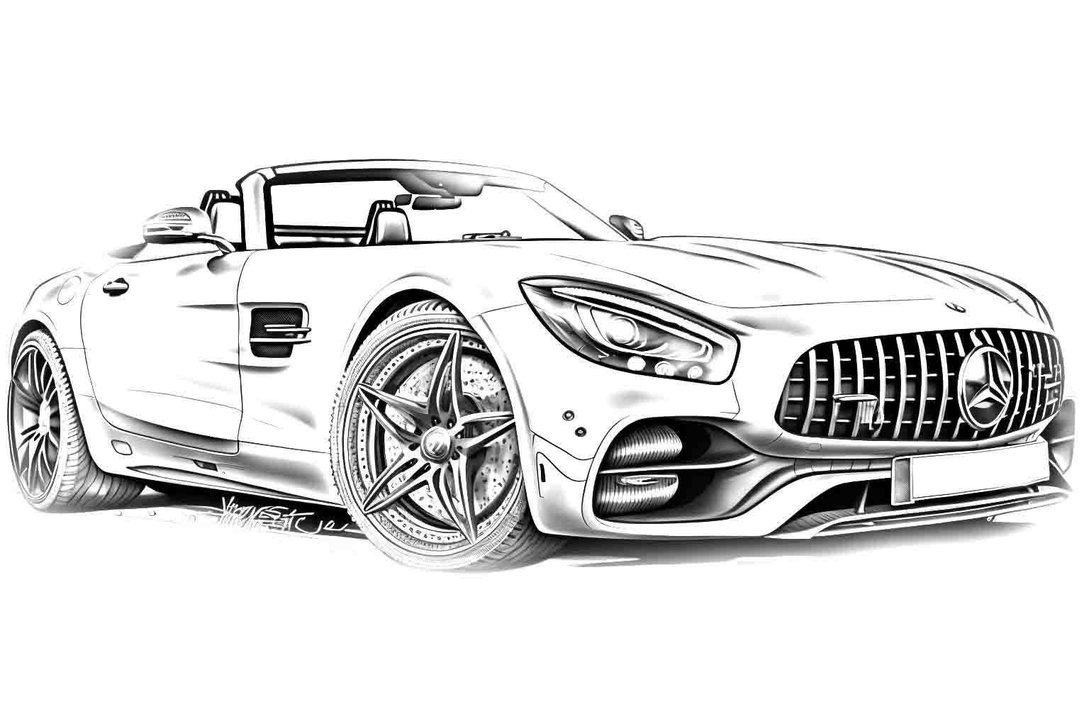Mercedes Benz AMG GT-C №4026. Раскраски машины по маркам. Мерседес.