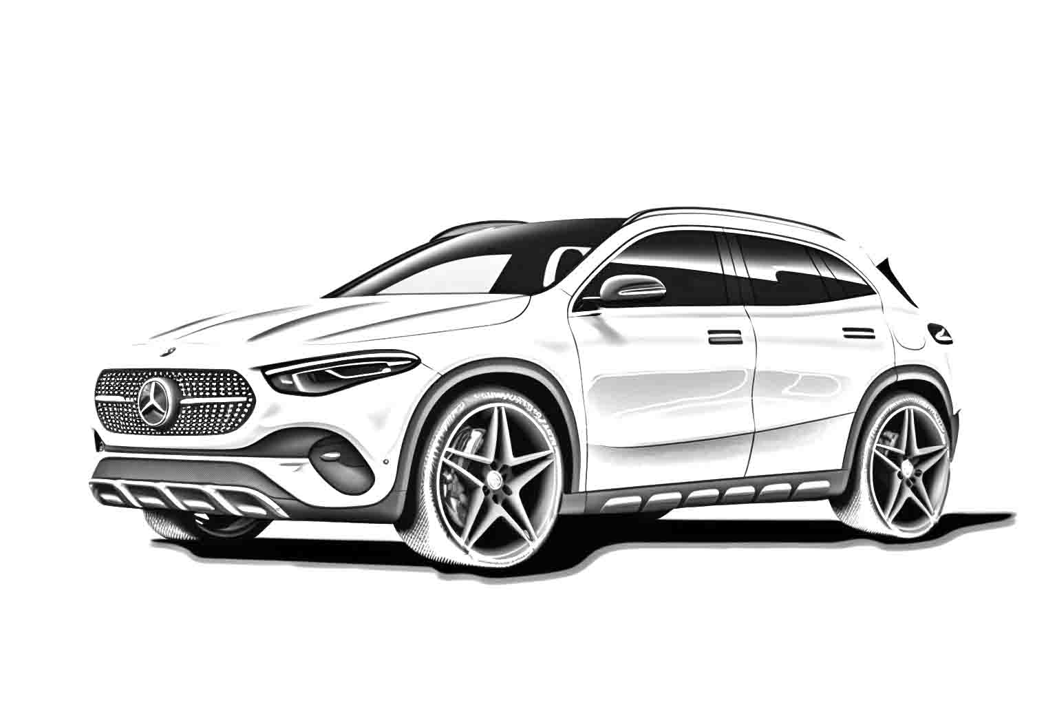 Mercedes-Benz EQA №4036. Раскраски машины по маркам. Мерседес.