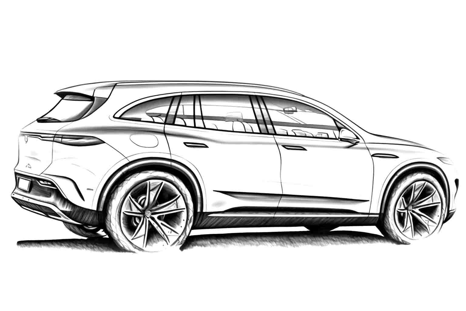 Mercedes-Benz EQC №4038. Раскраски машины по маркам. Мерседес.