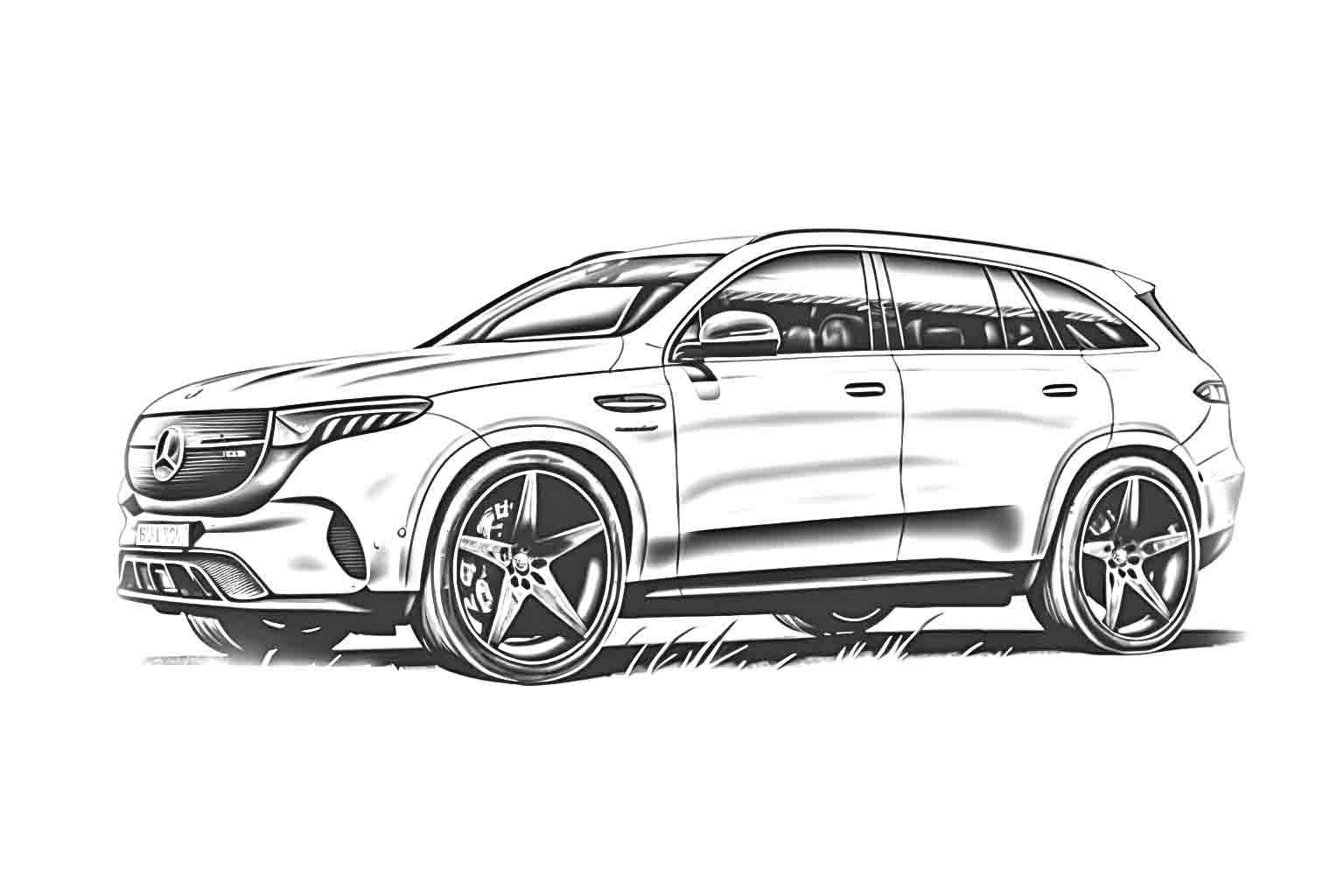 Mercedes-Benz EQC №4037. Раскраски машины по маркам. Мерседес.